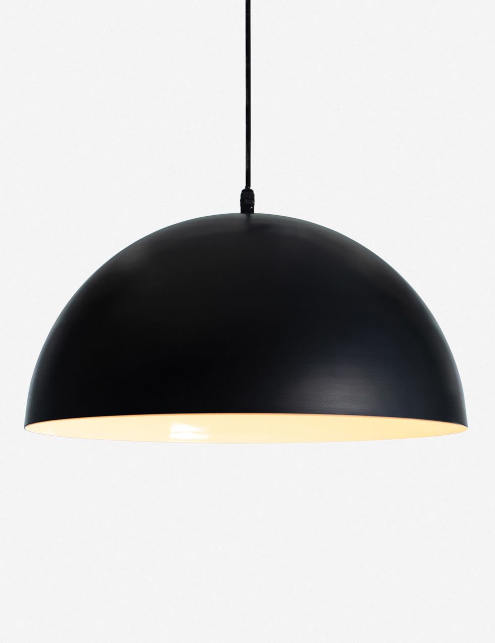 Sleek Black Aluminum Dome Outdoor Pendant Light