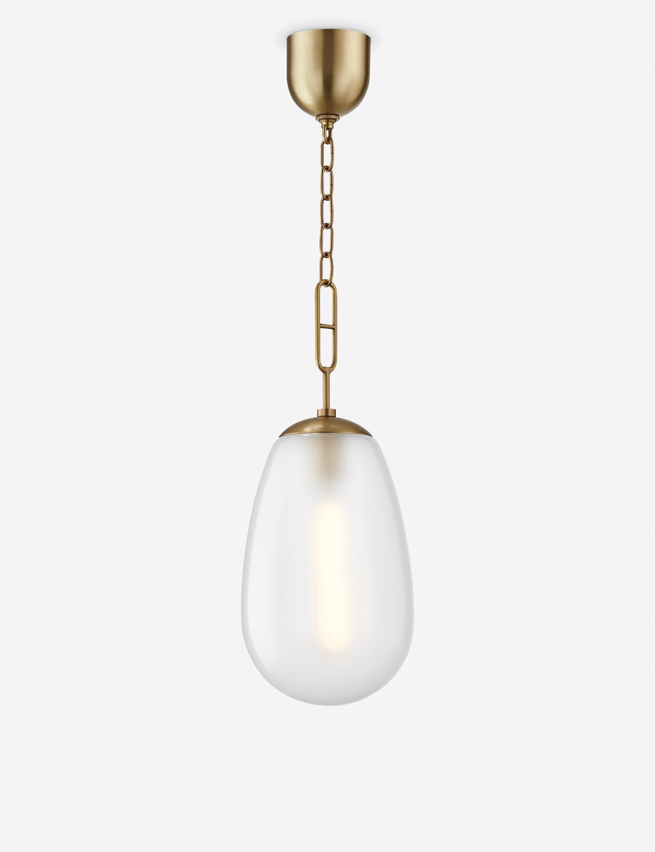 Bruckner Aged Brass 1-Light Pendant with Clear Crystal Glass Shade