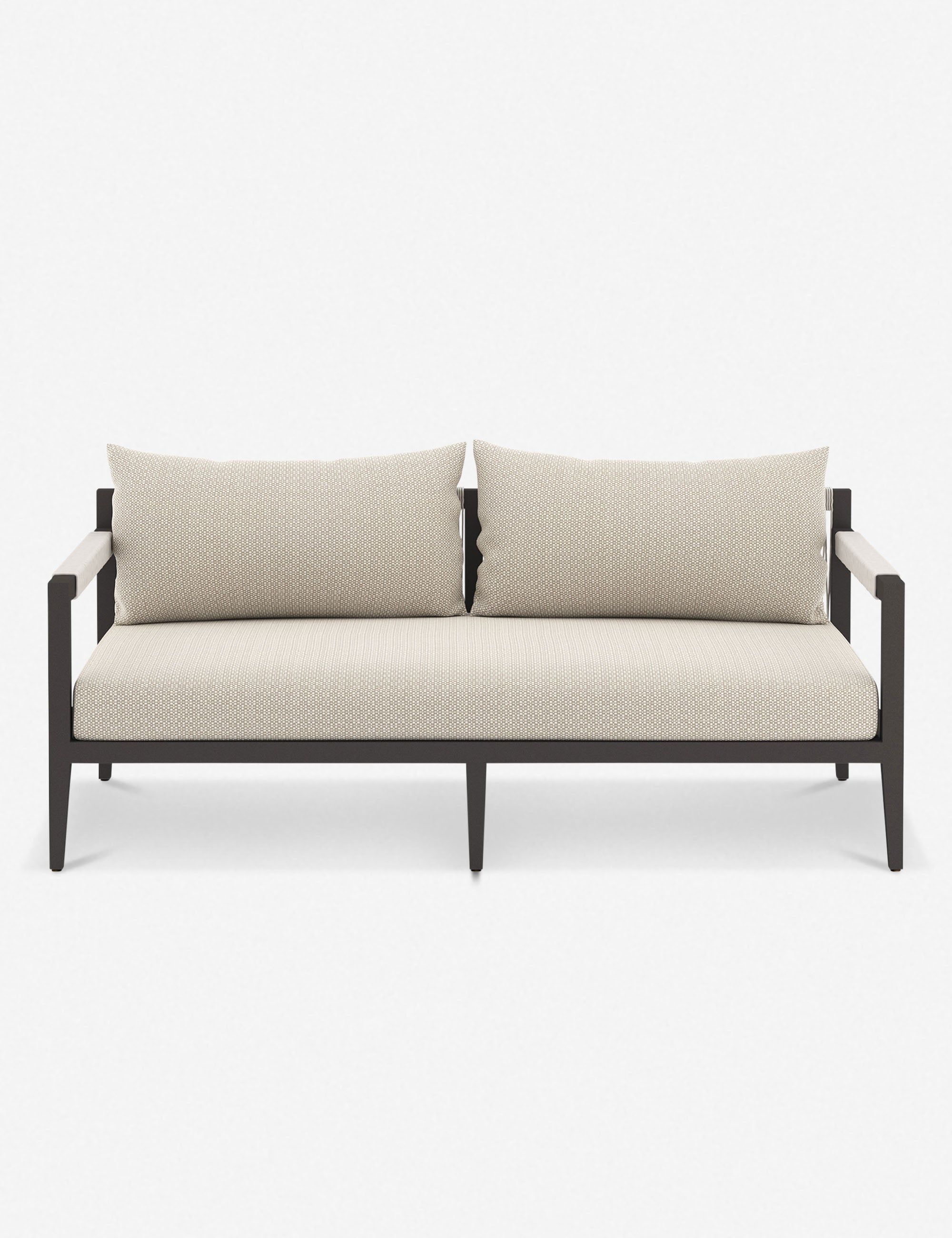 Cadenza 63" Bronze/Sand Contemporary Metal Sectional Sofa