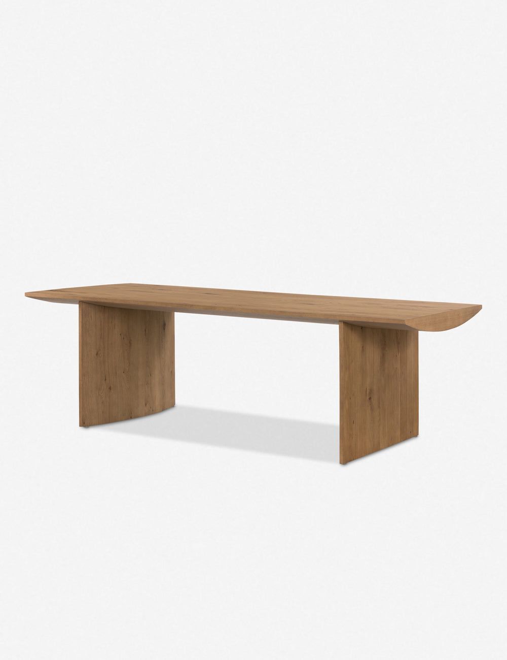 Contemporary Warm Oak Veneer Rectangular Dining Table for Eight