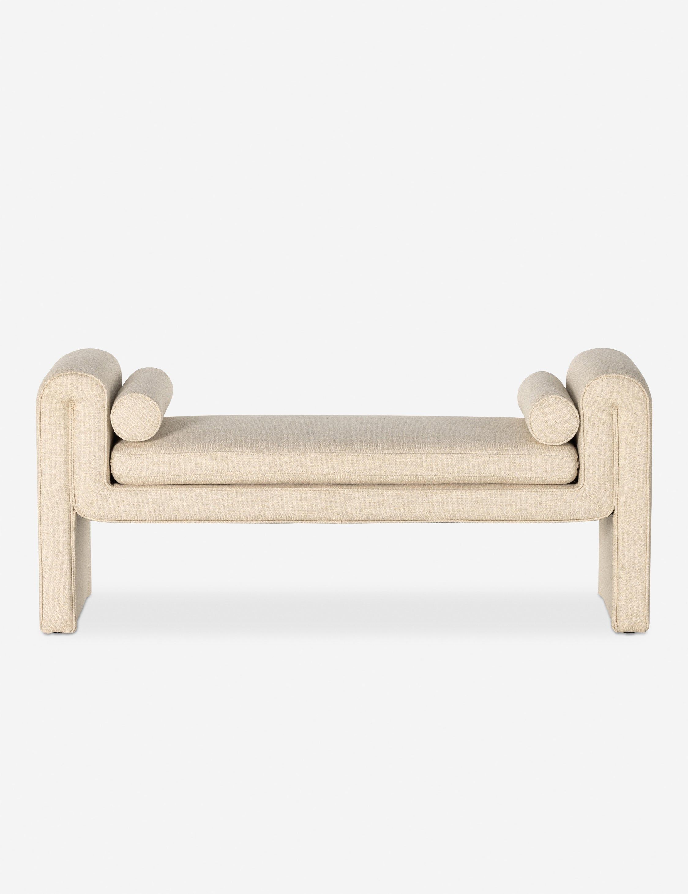 Mitchell 63" Cream Upholstered Accent Bench