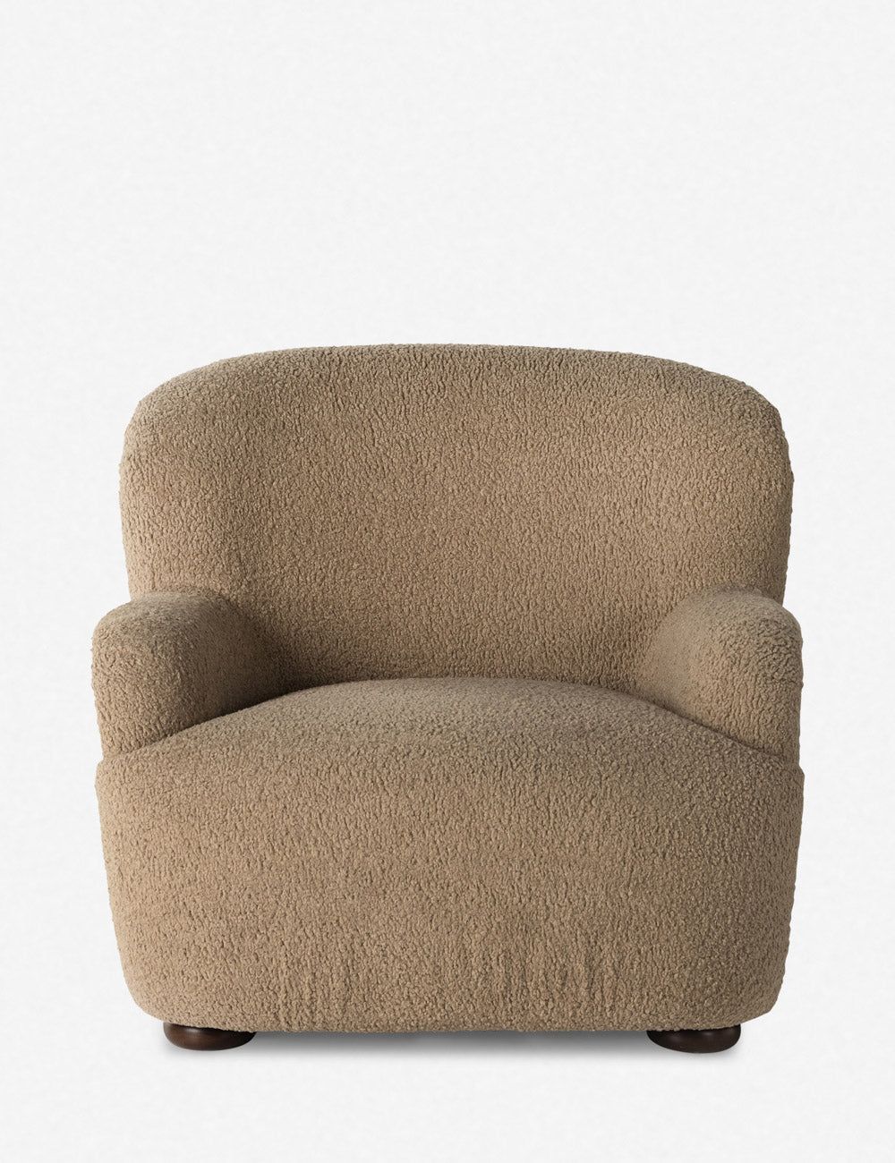 Luxurious Camel Sheepskin Accent Chair with High Sculpted Back