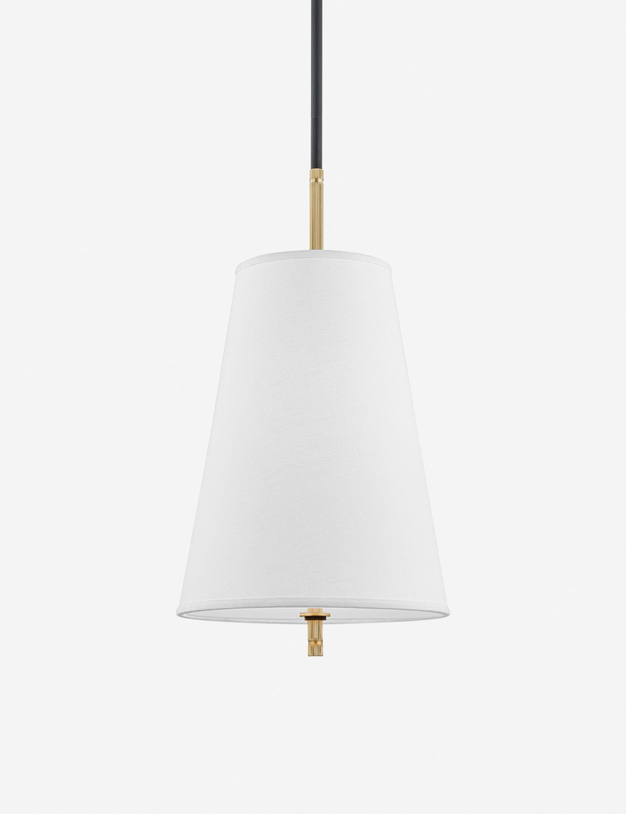 Belgian Linen Globe Pendant Light in Aged Old Bronze