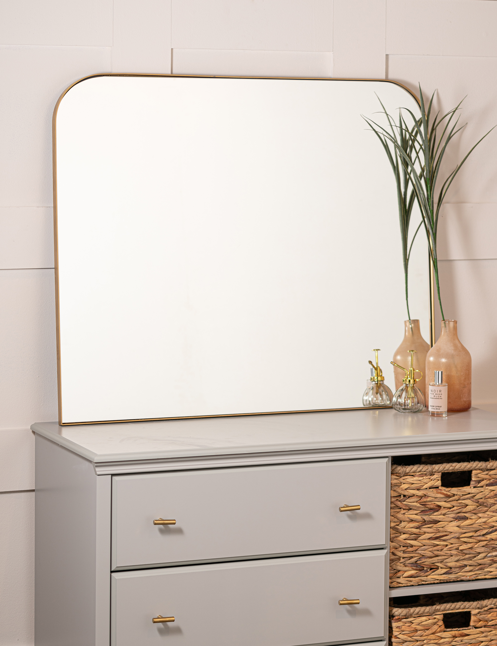 Sleek Gold Rectangular Vanity Dresser Mirror 36"x40"