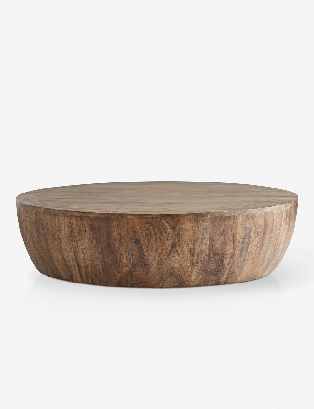 Large Round Tobacco Finish Mango Wood Coffee Table