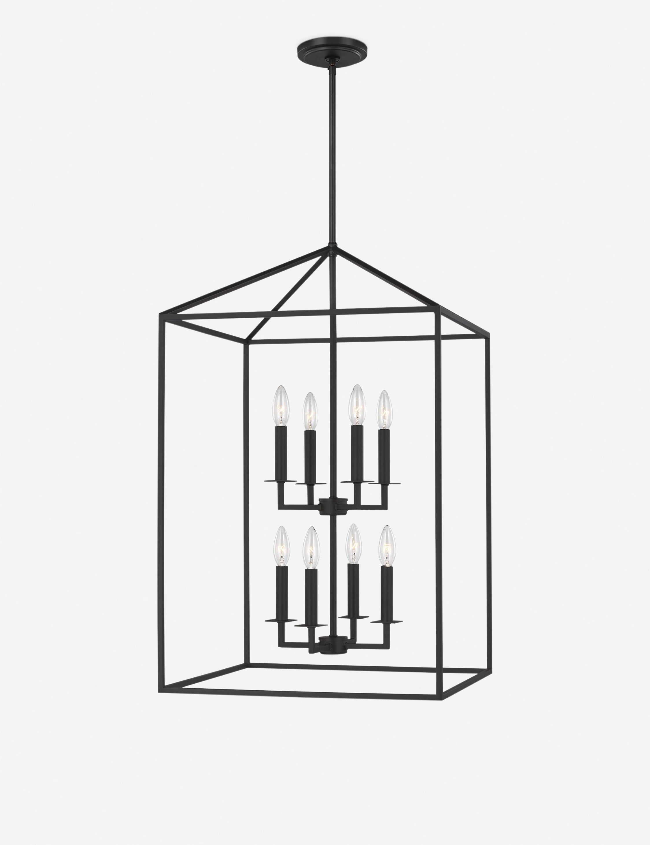 Midnight Black 8-Light Indoor/Outdoor Lantern Pendant