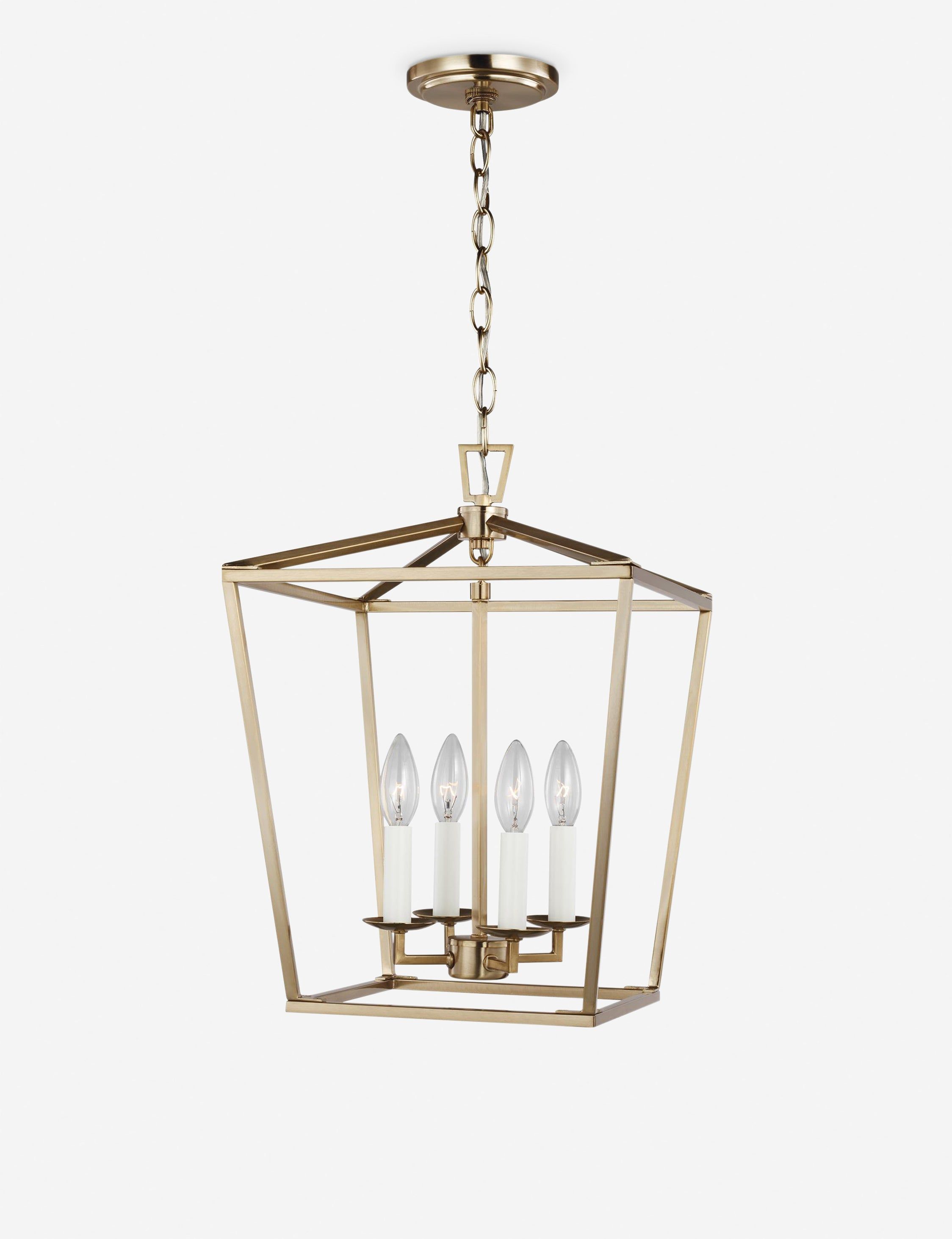 Satin Brass Farmhouse 4-Light Indoor/Outdoor Island Pendant