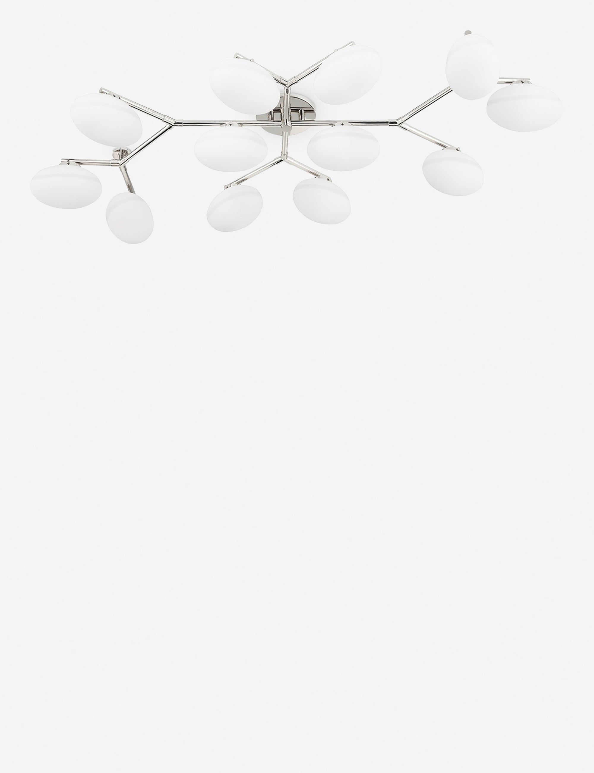 Elegant Branching 12-Light LED Semi-Flush Mount in Polished Nickel