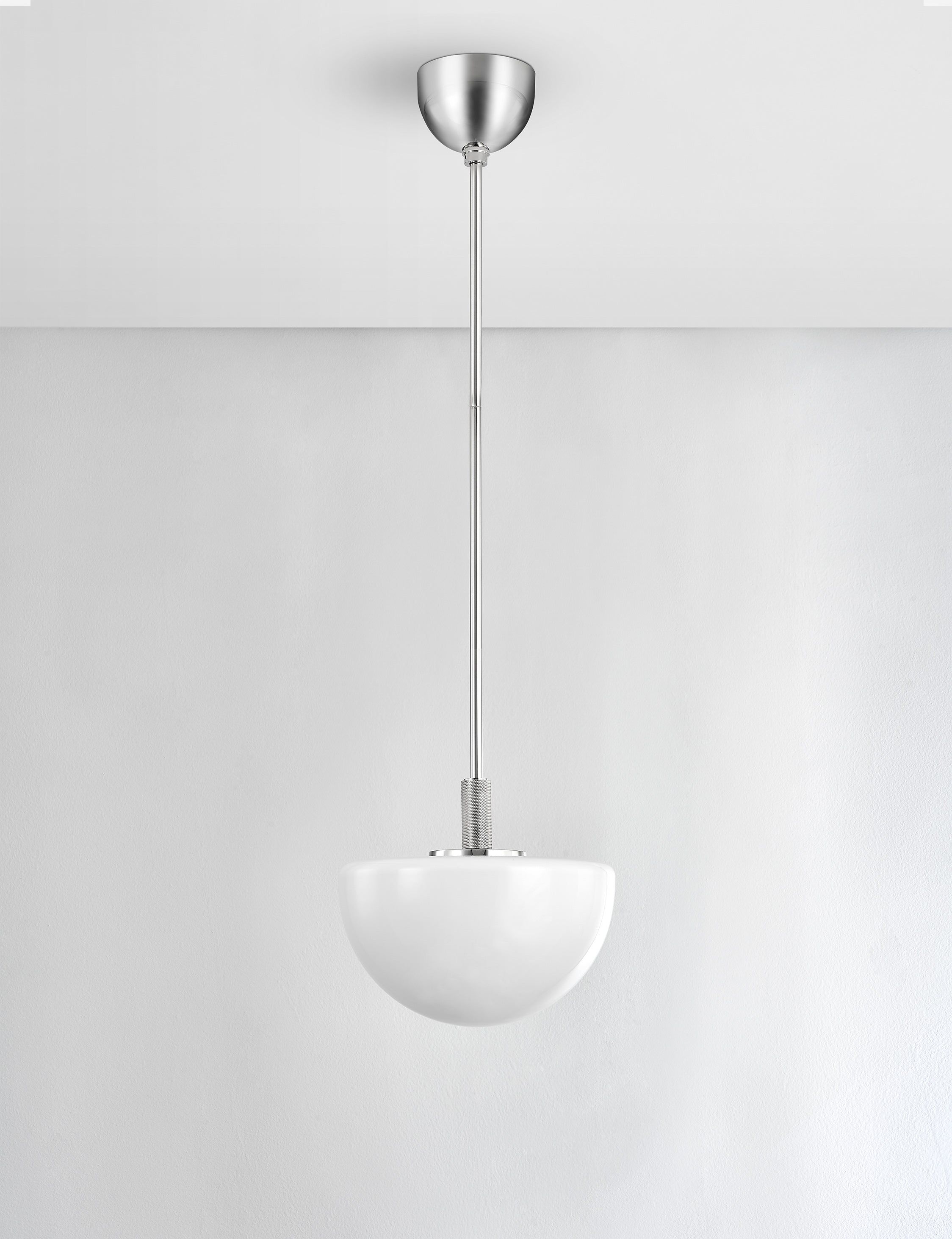 Lethbridge Polished Nickel 11" Modern Industrial Pendant Light