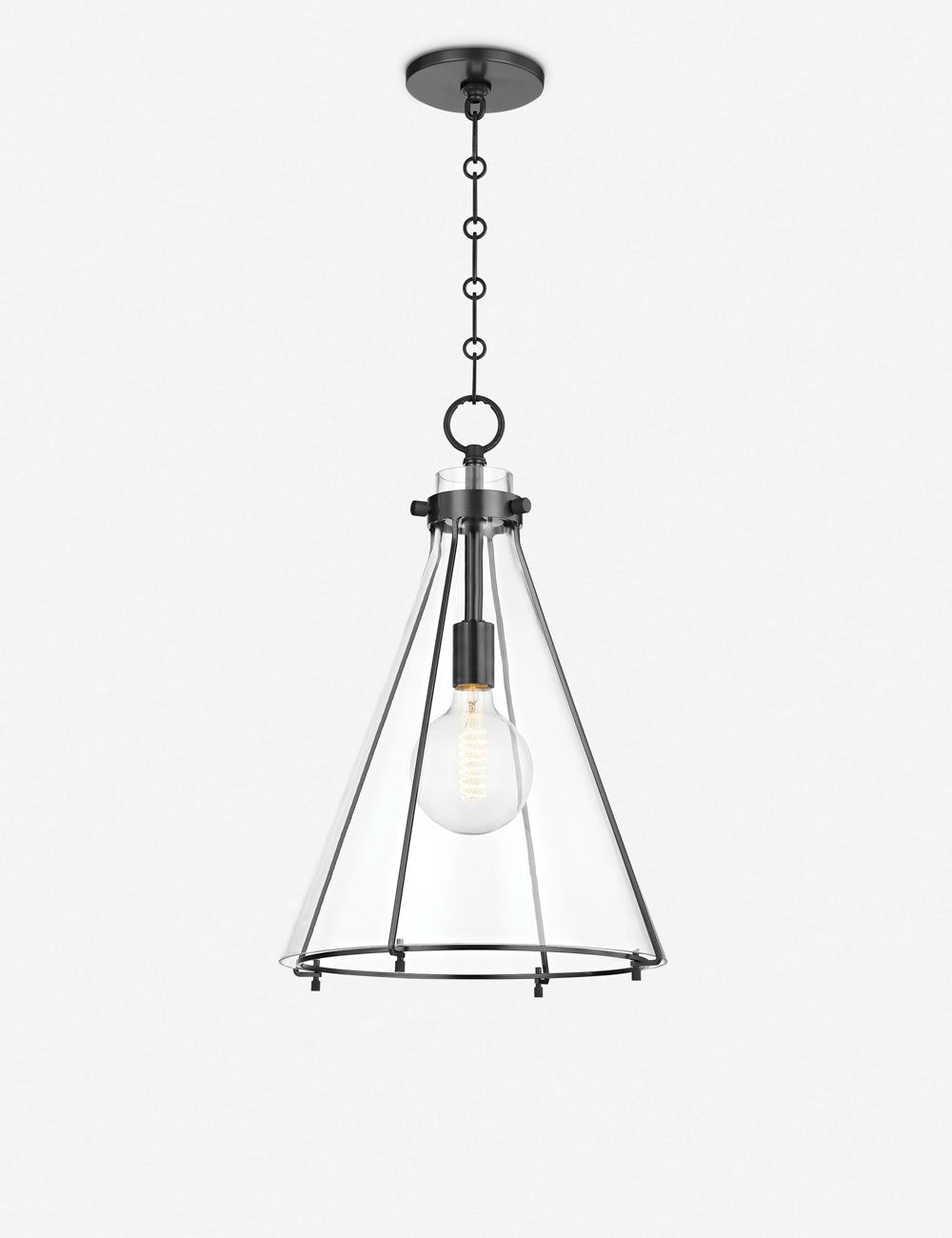 Eldridge Old Bronze Conical Glass Pendant Light