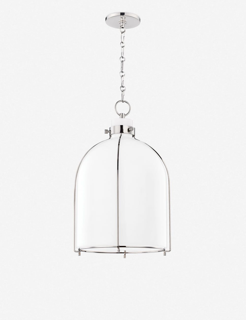 Eldridge 13.25" Polished Nickel & Opal Glass Indoor/Outdoor Pendant Light