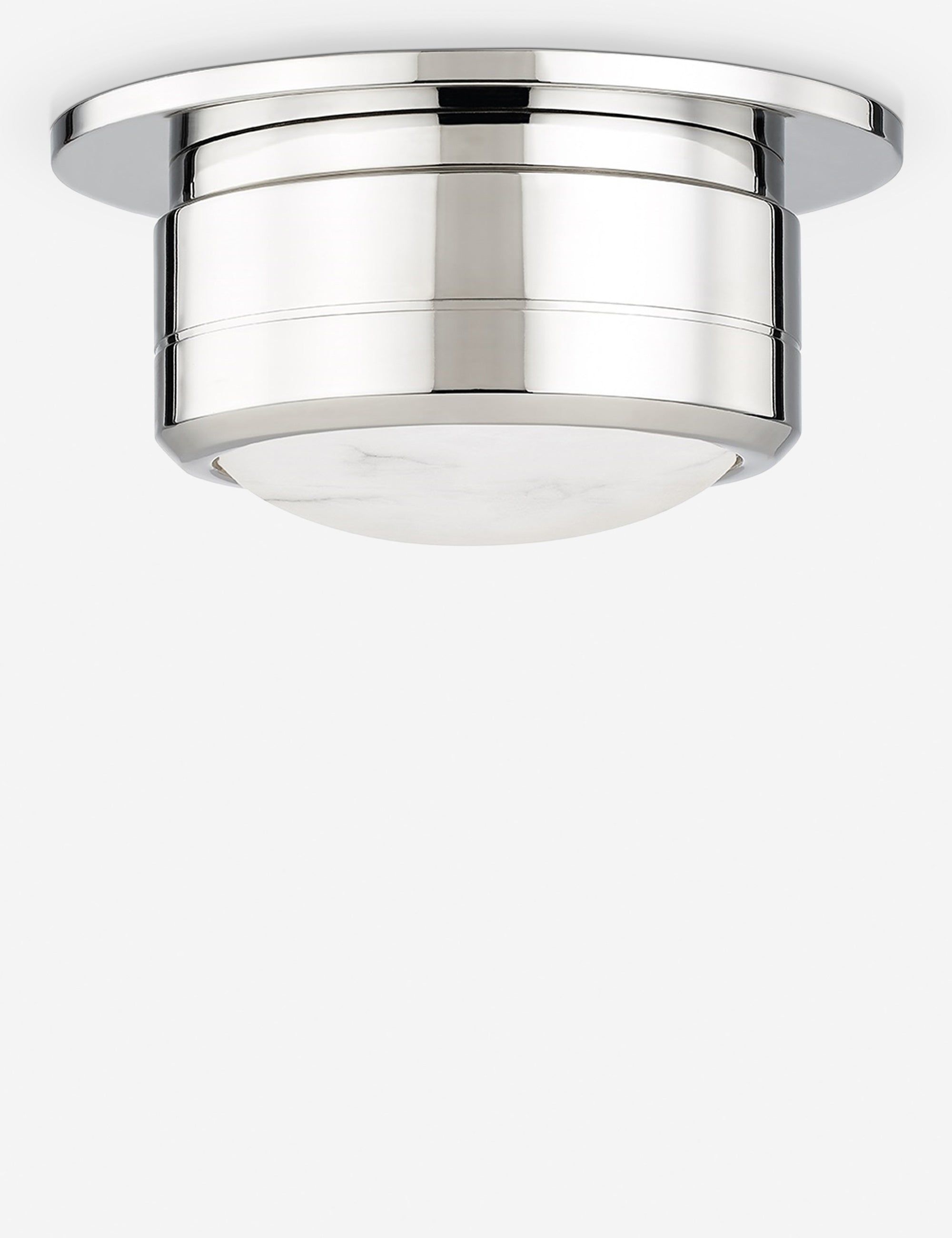 Greenport Spanish Alabaster LED Flush Mount in Polished Nickel