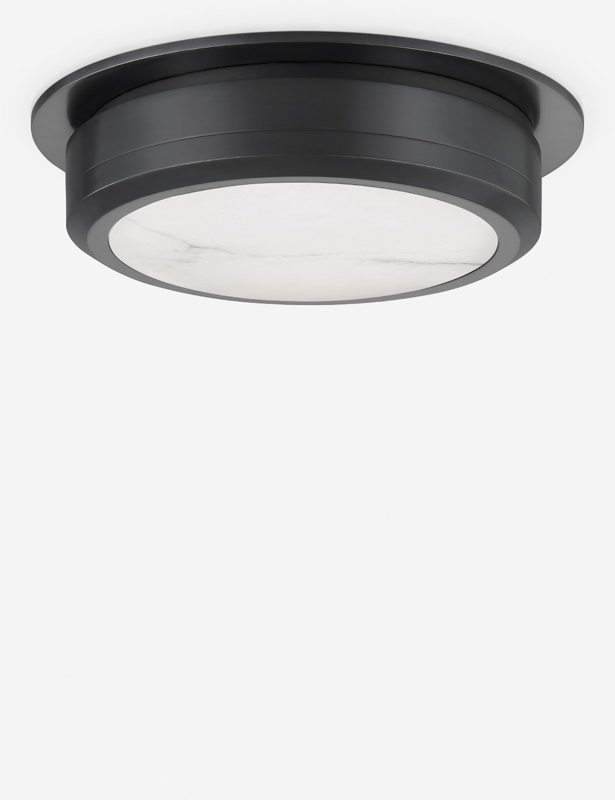 Greenport Old Bronze LED Flush Mount with White Spanish Alabaster Shade