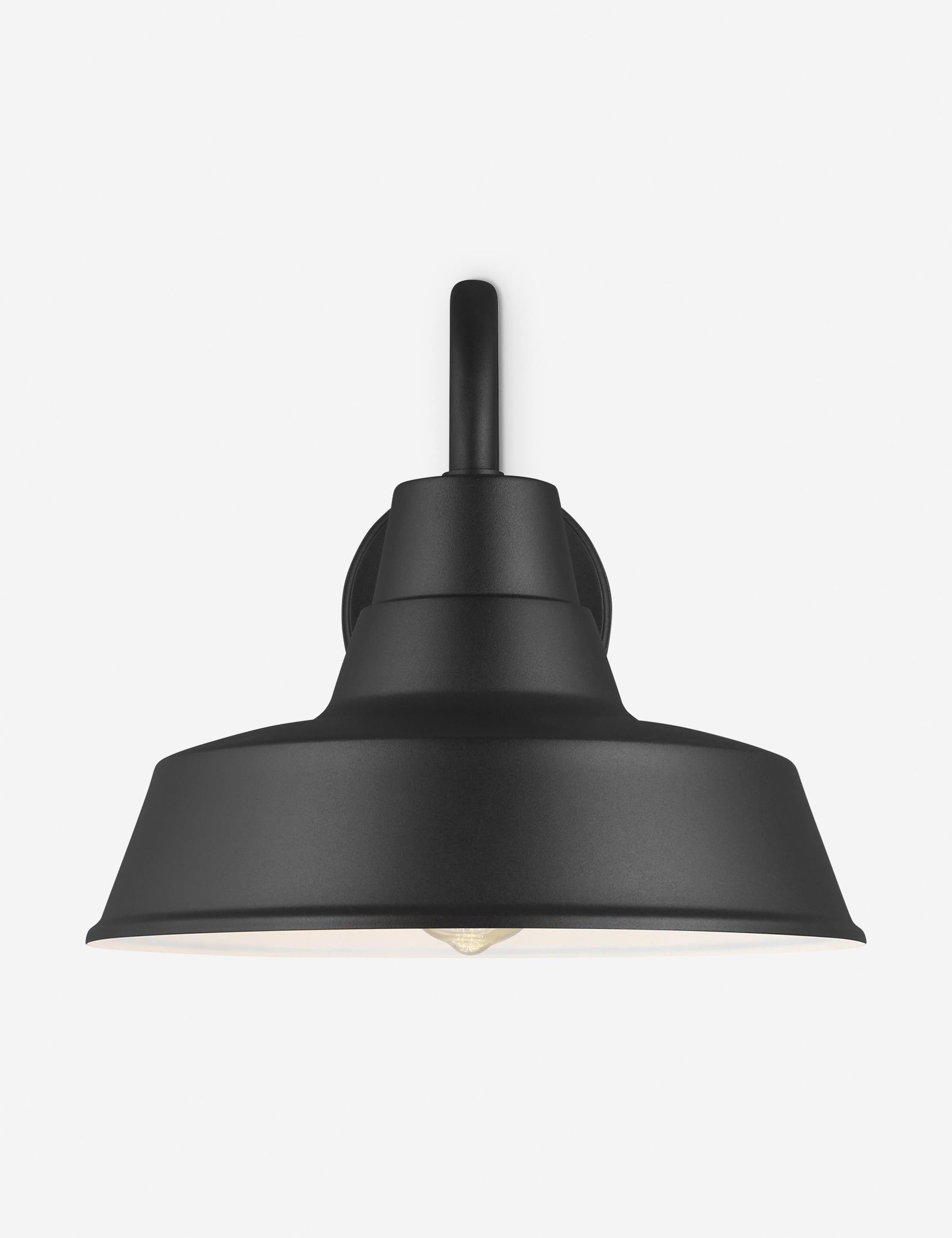 Black 12" Dimmable Direct Wired Outdoor Lantern Sconce