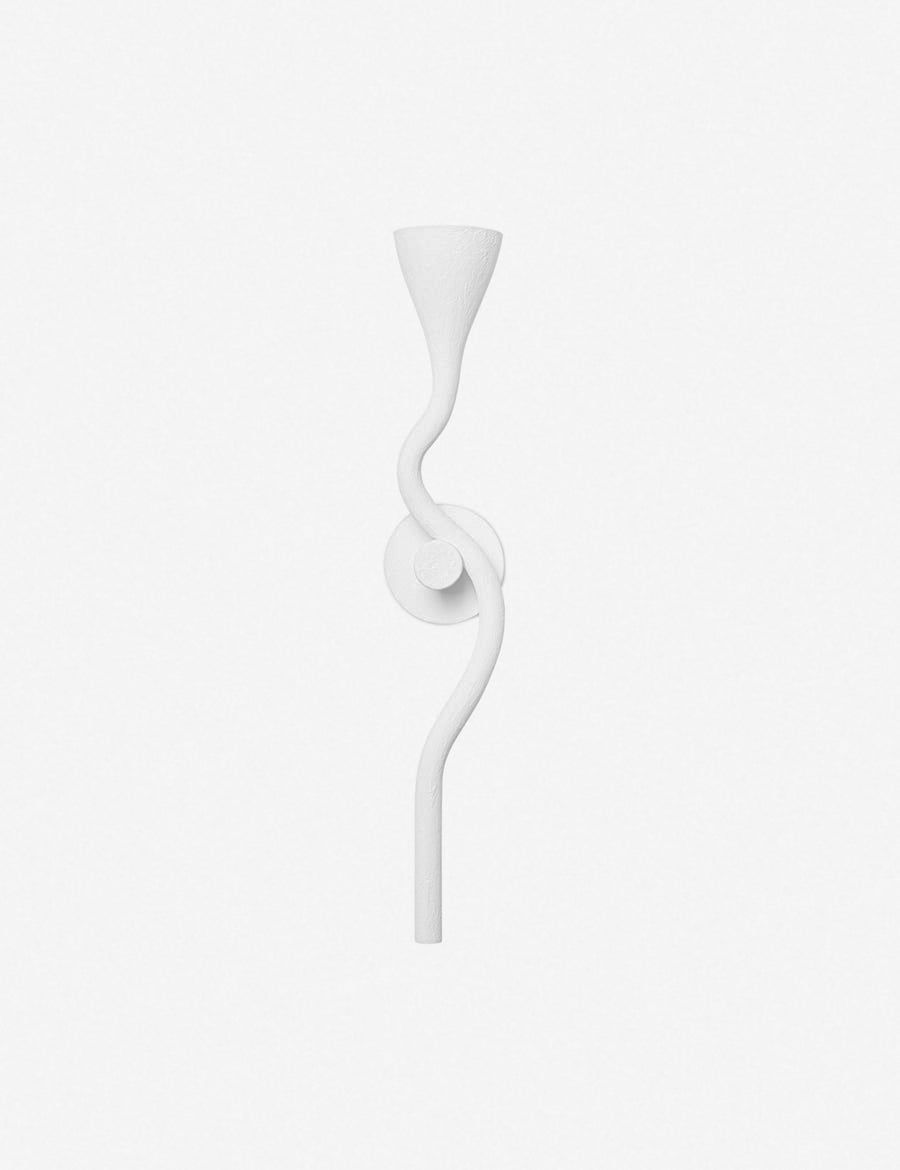 Gesso White Sculptural 1-Light Wall Sconce