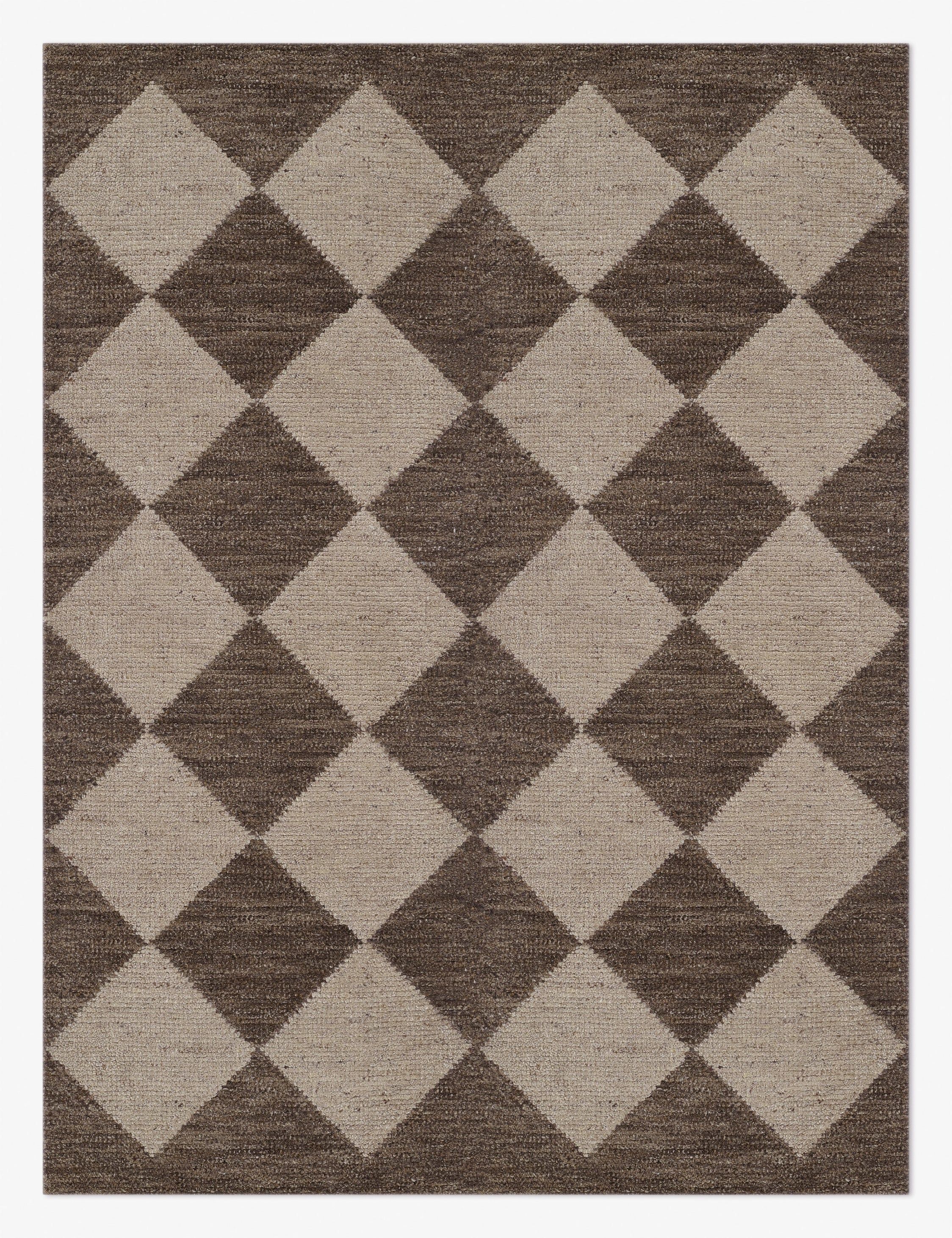 Palau Geometric Brown Hand-Knotted Wool Area Rug - 9' x 12'