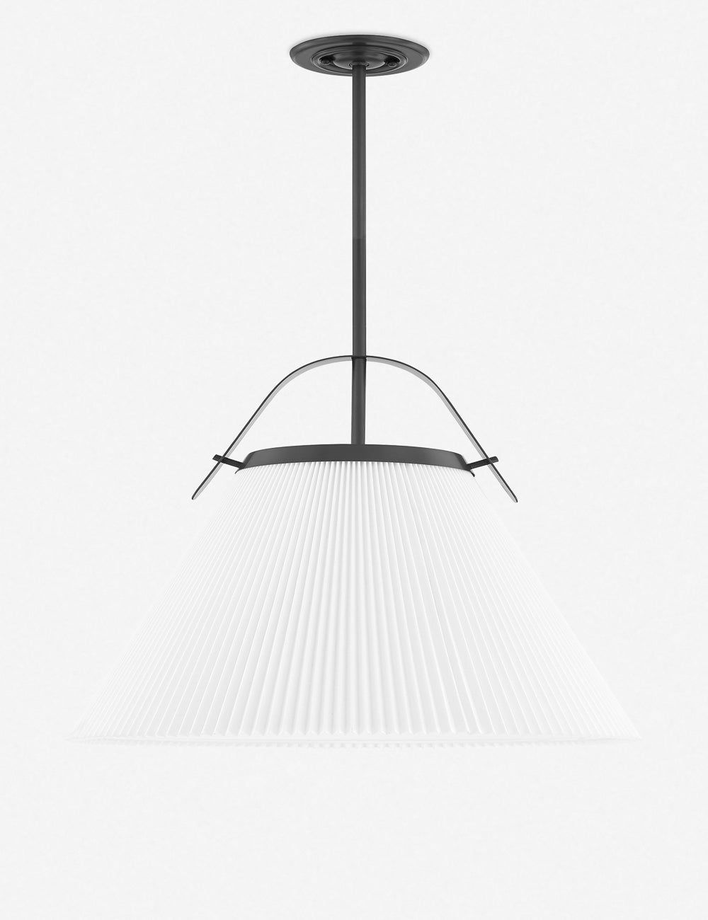 Elegant Old Bronze 1-Light Pendant with Off-White Belgian Linen Shade