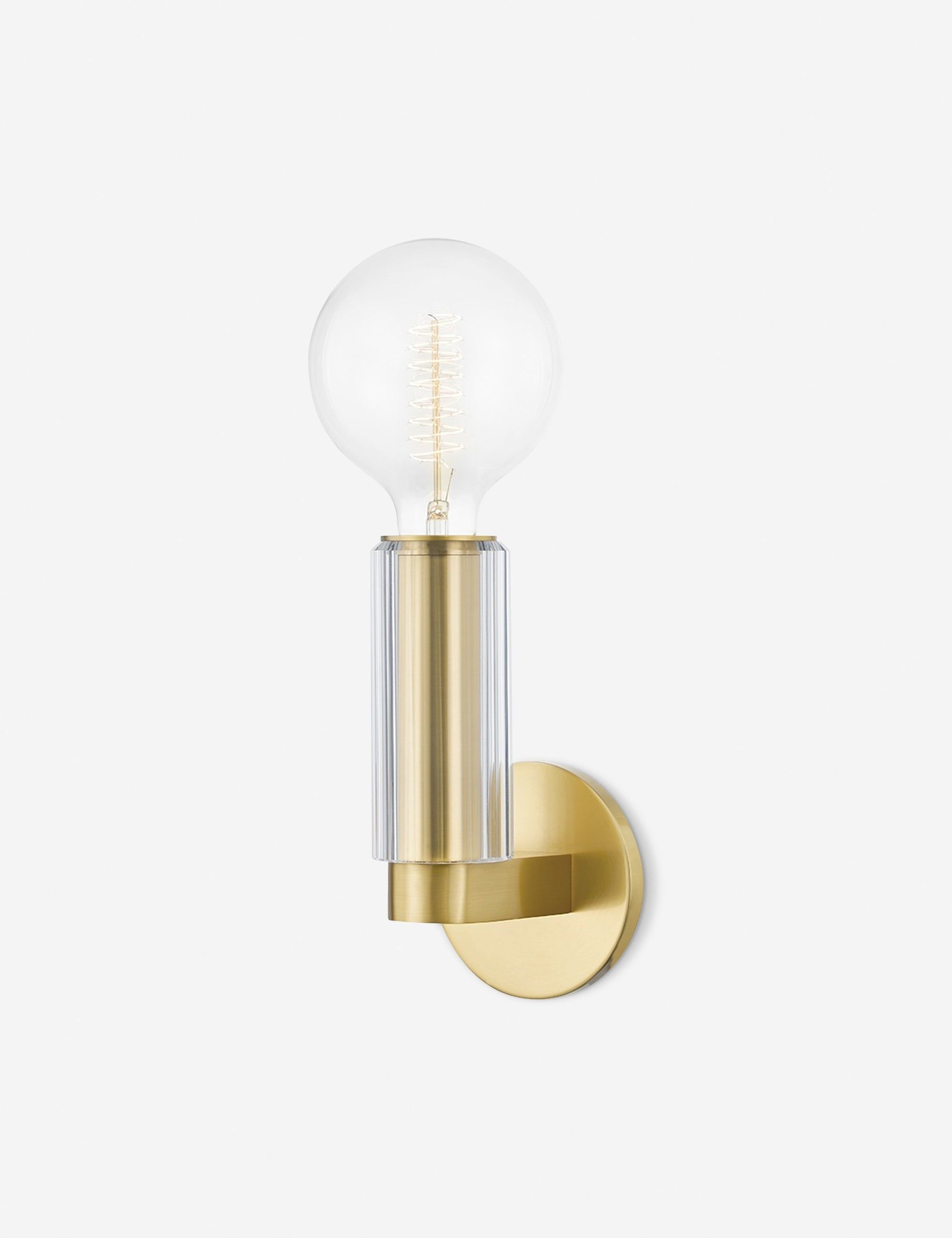 Gilbert Aged Brass Dimmable Wall Sconce with G40 Bulb