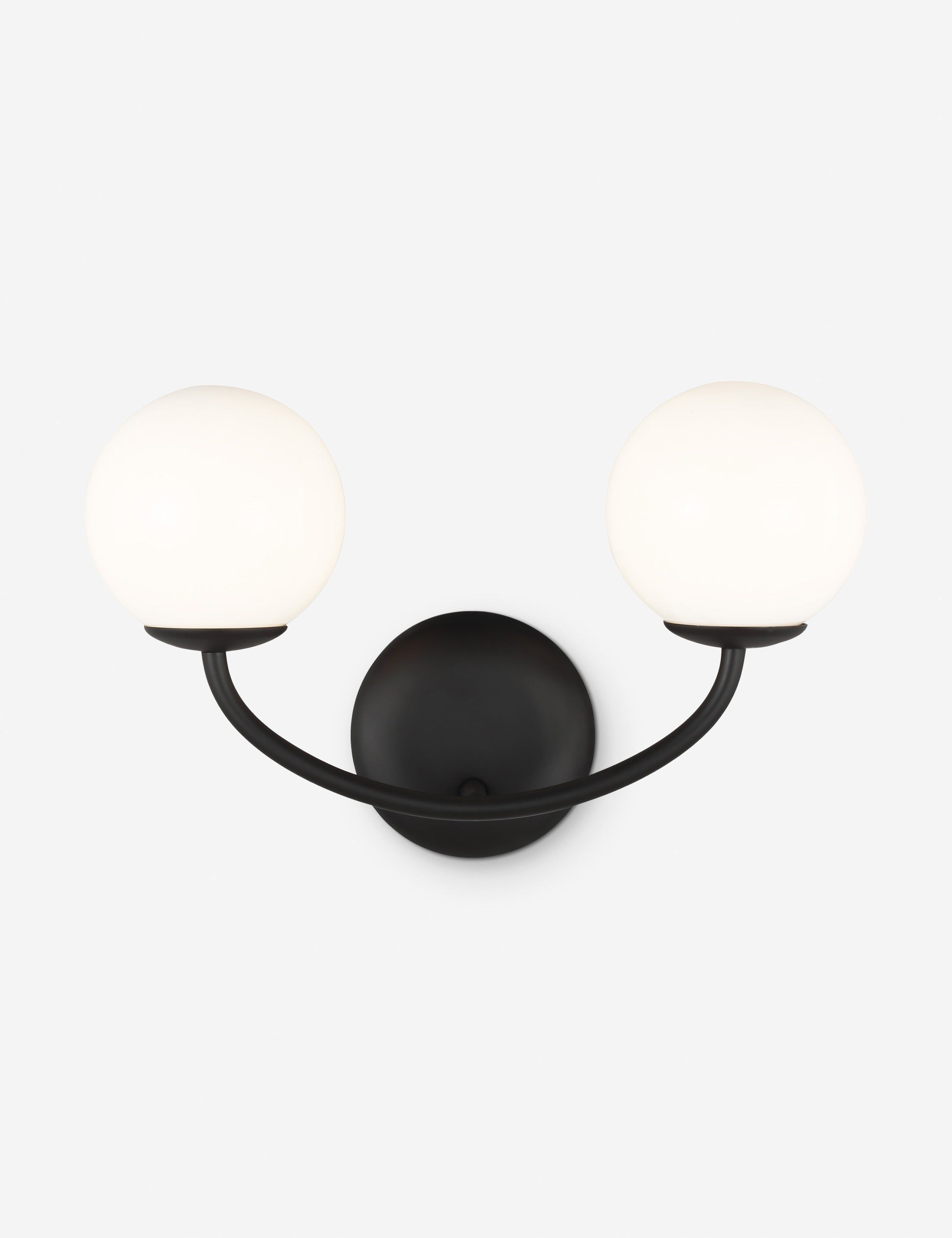 Galassia Midnight Black 15" Modern Wall Sconce with Milk White Shade