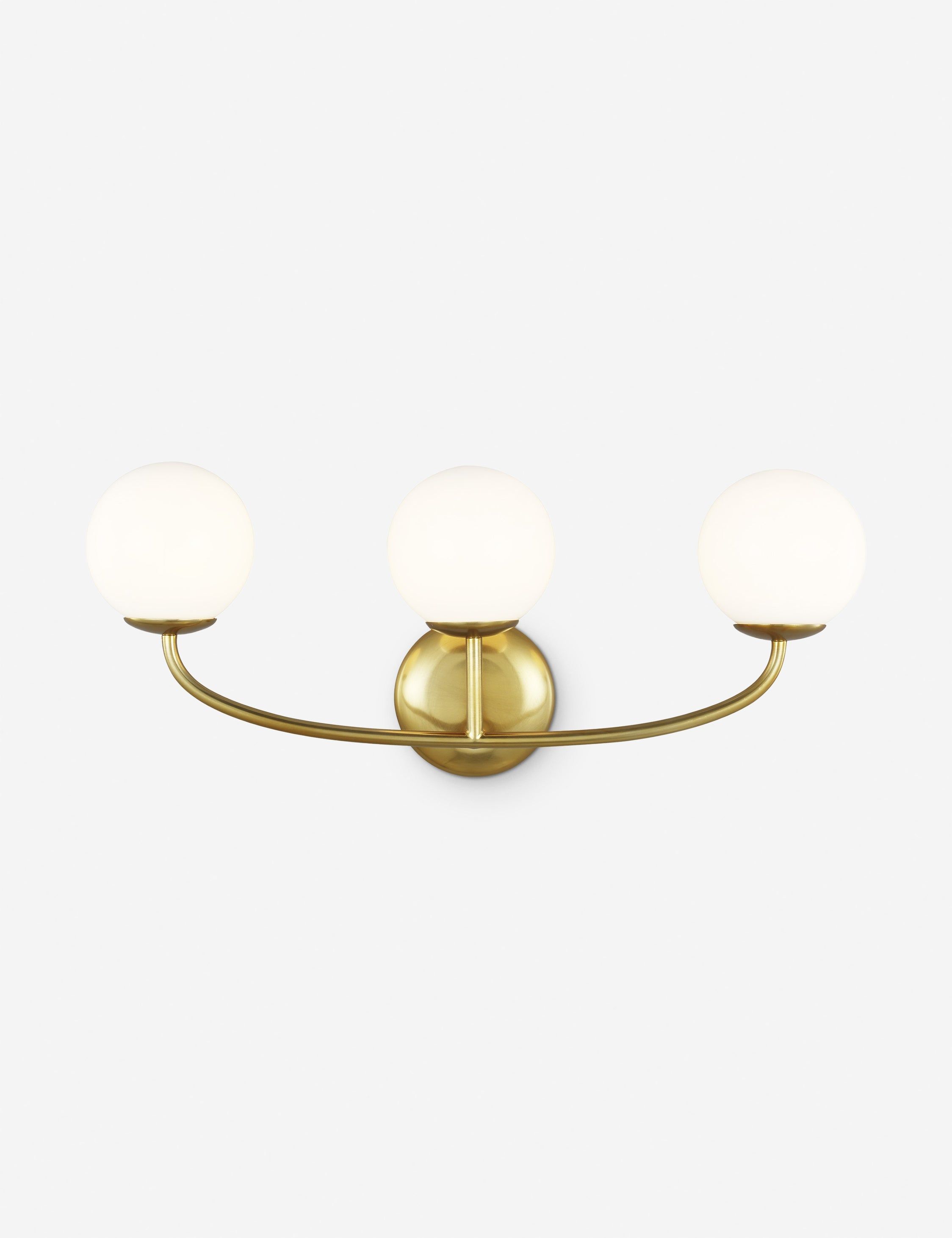 Elegant Galassia Burnished Brass 3-Light Vanity Wall Sconce