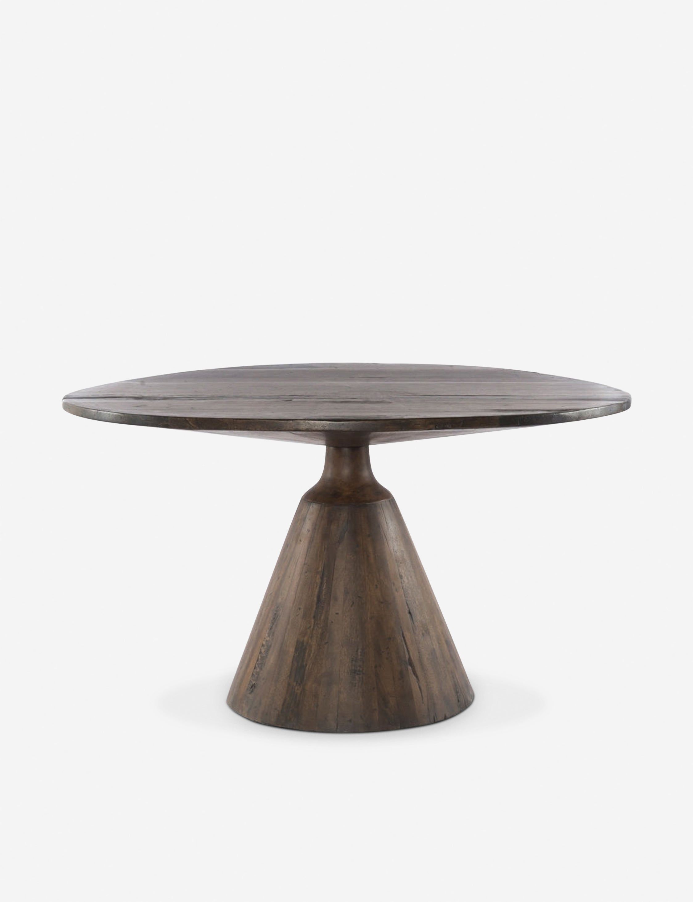 Reclaimed Wood & Marble Round Rustic Dining Table for Six