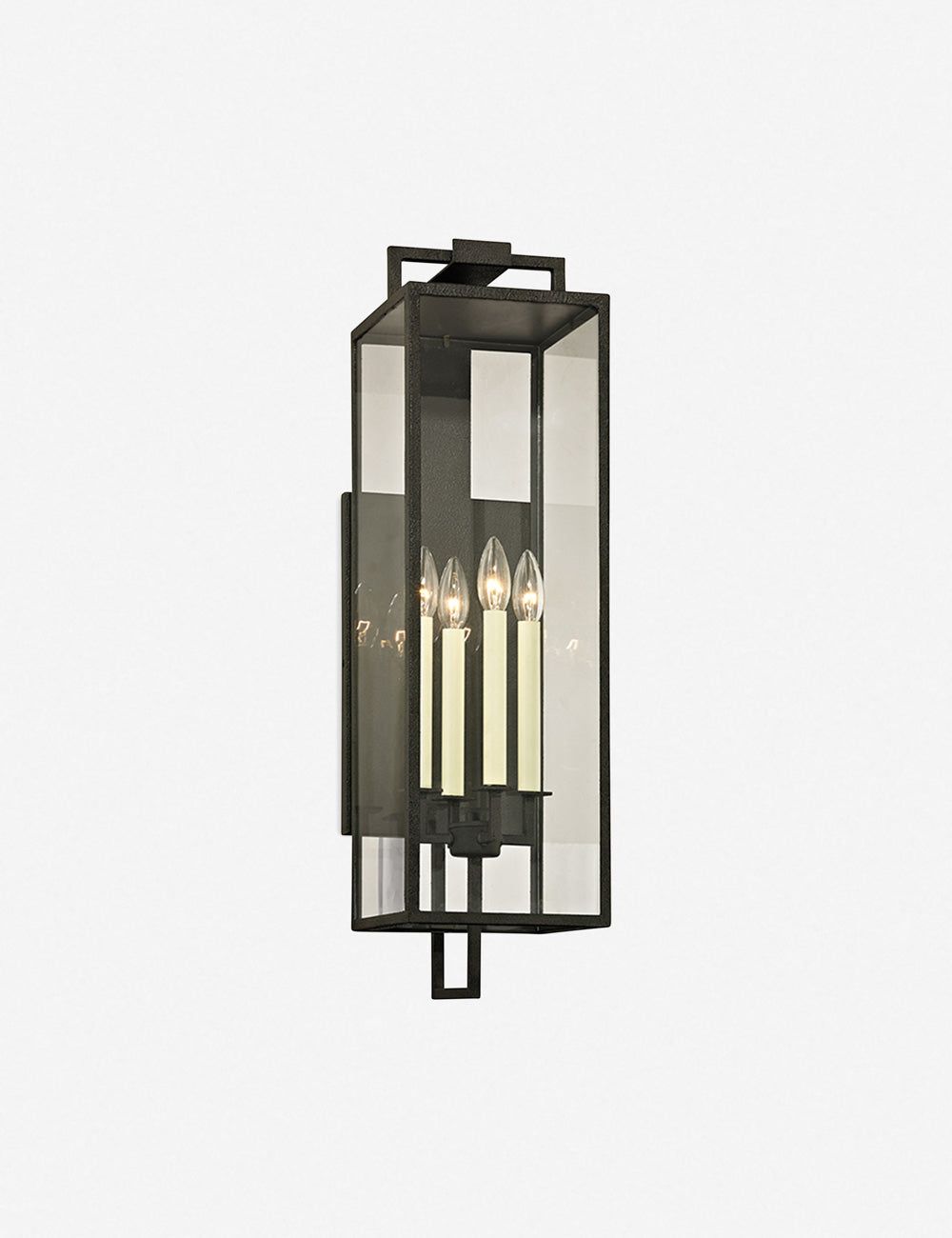 Gray Iron 4-Light Lantern Wall Sconce
