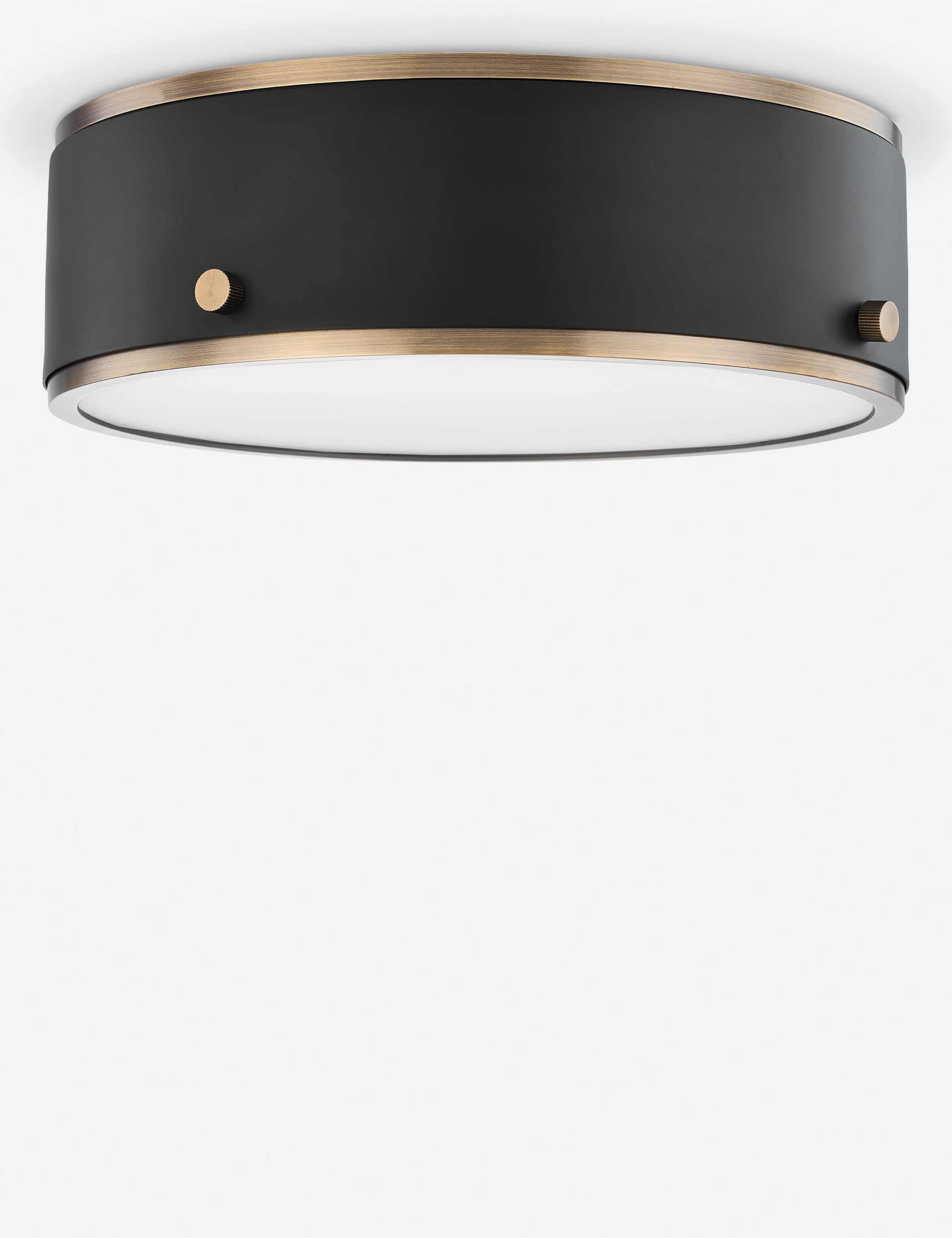 Eli 12" Black and Brass LED Flush Mount Light