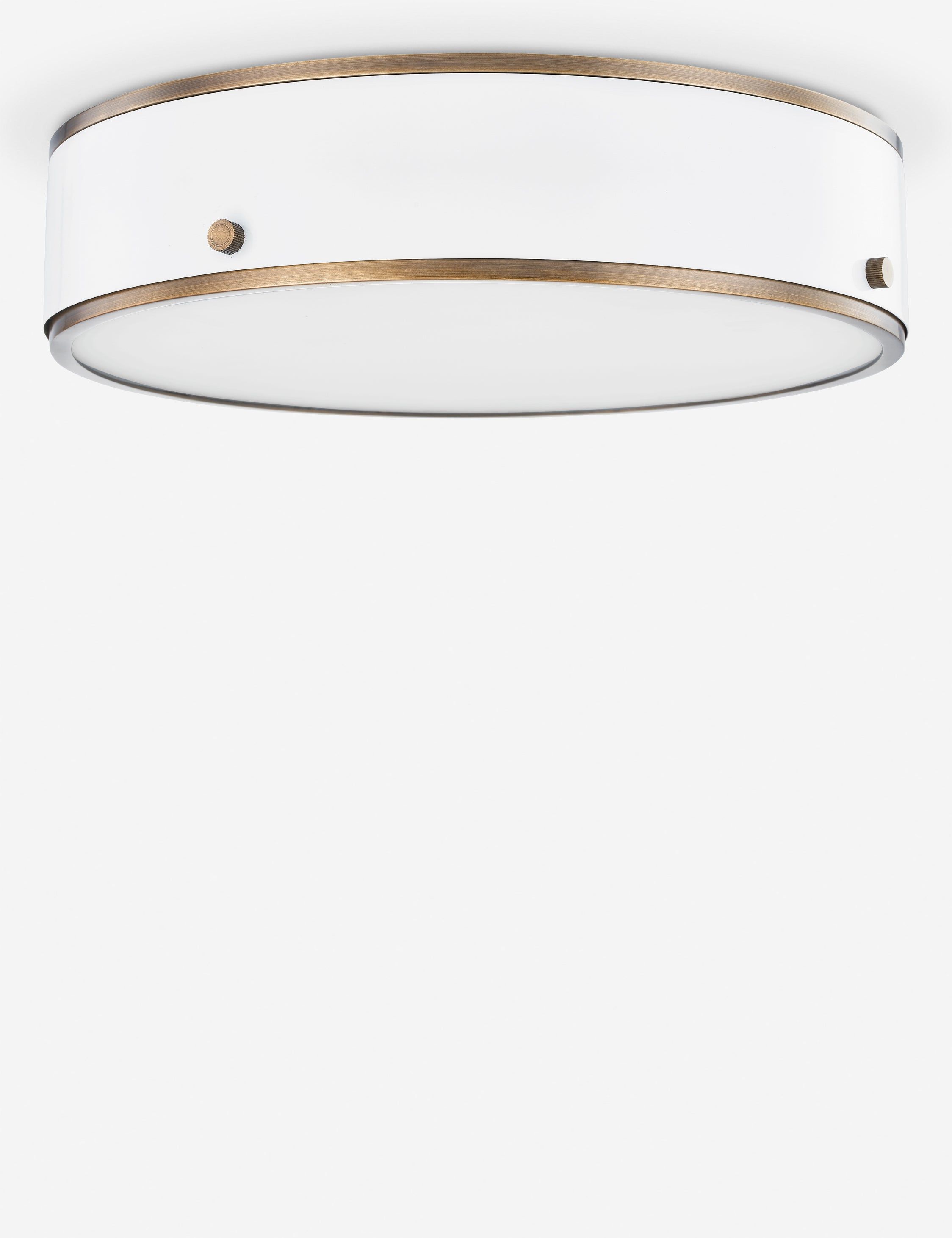 16" White and Brass LED Flush Mount Ceiling Light