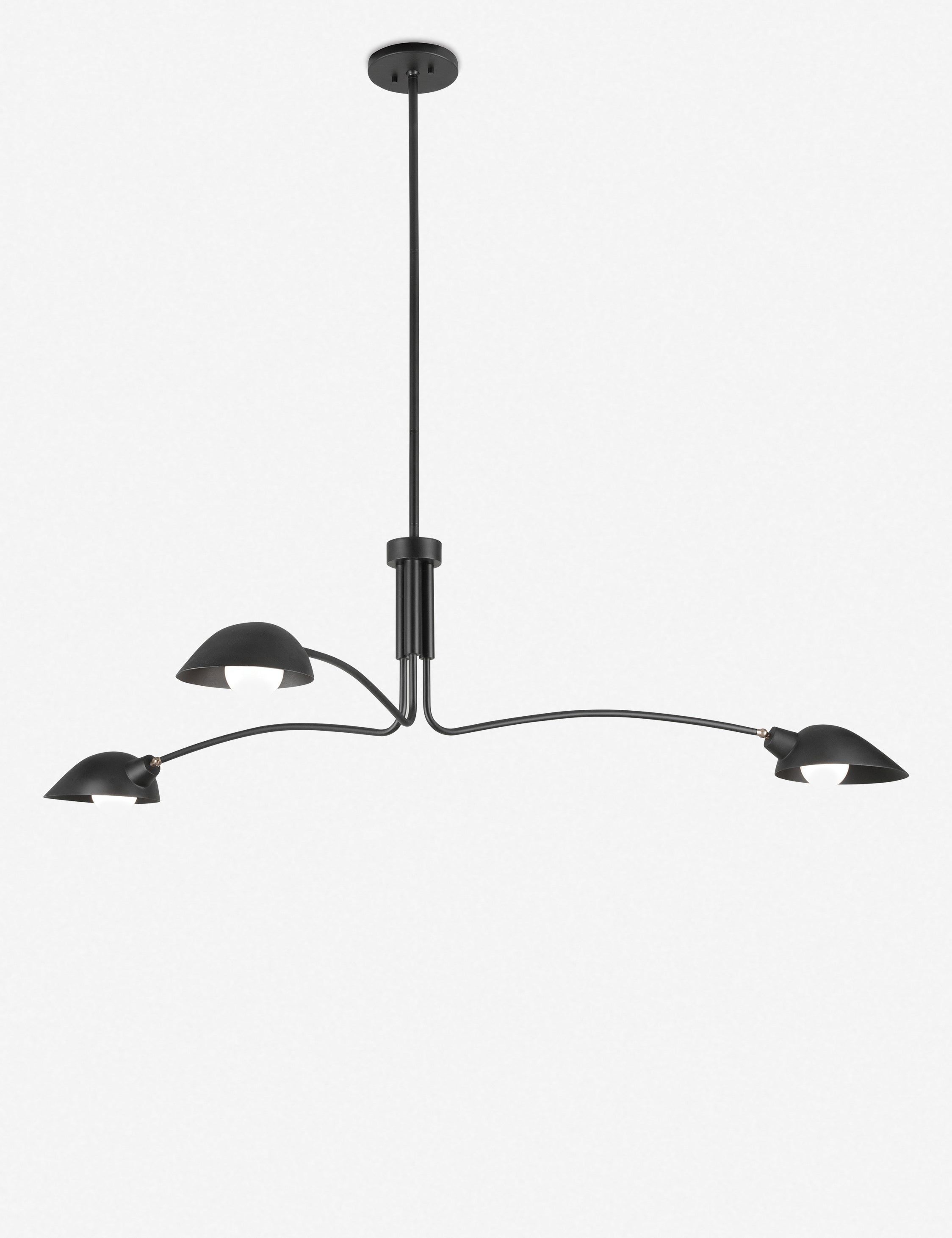 Black Satin 3-Light Sputnik Chandelier