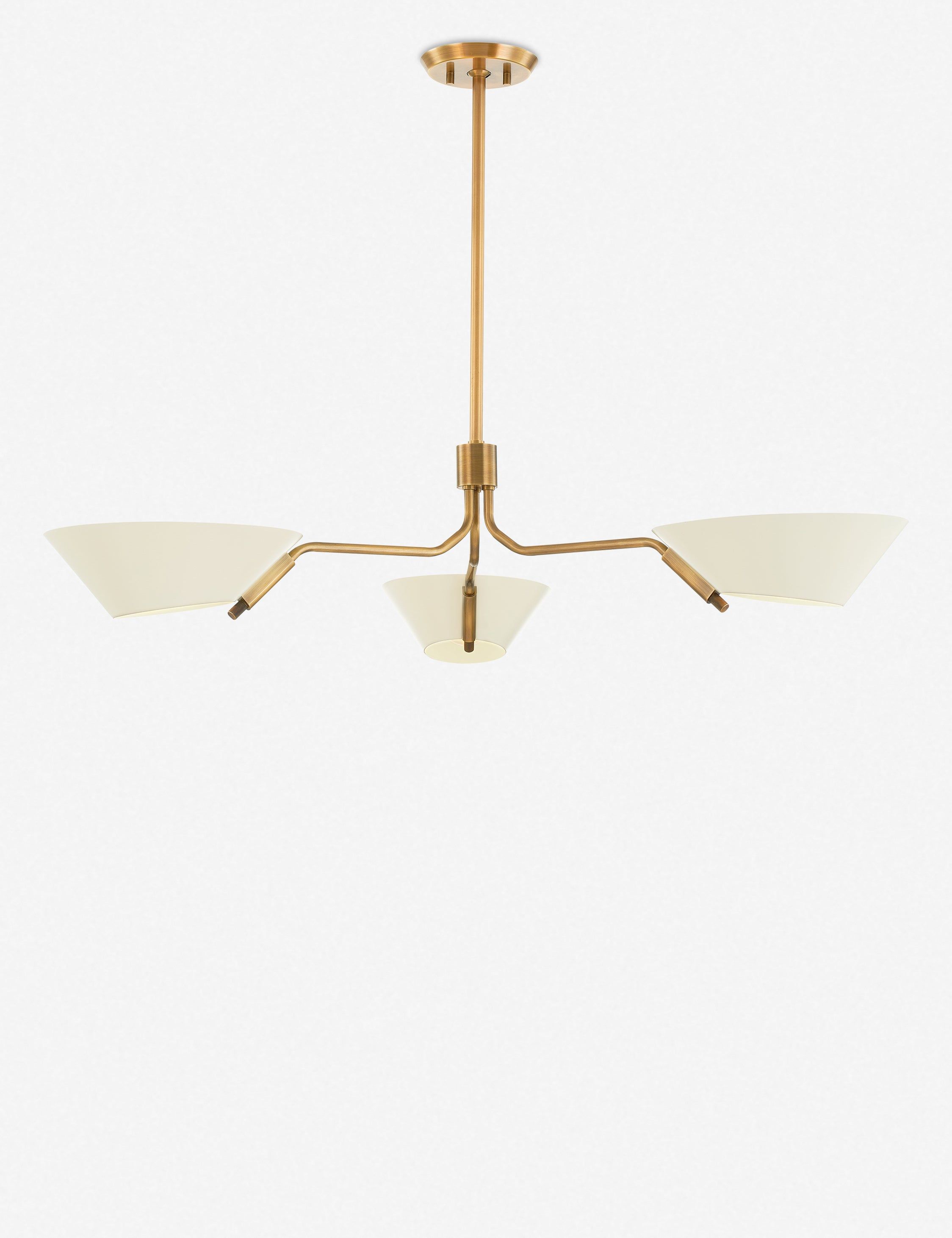 Patina Brass and Soft Sand 3-Light Chandelier