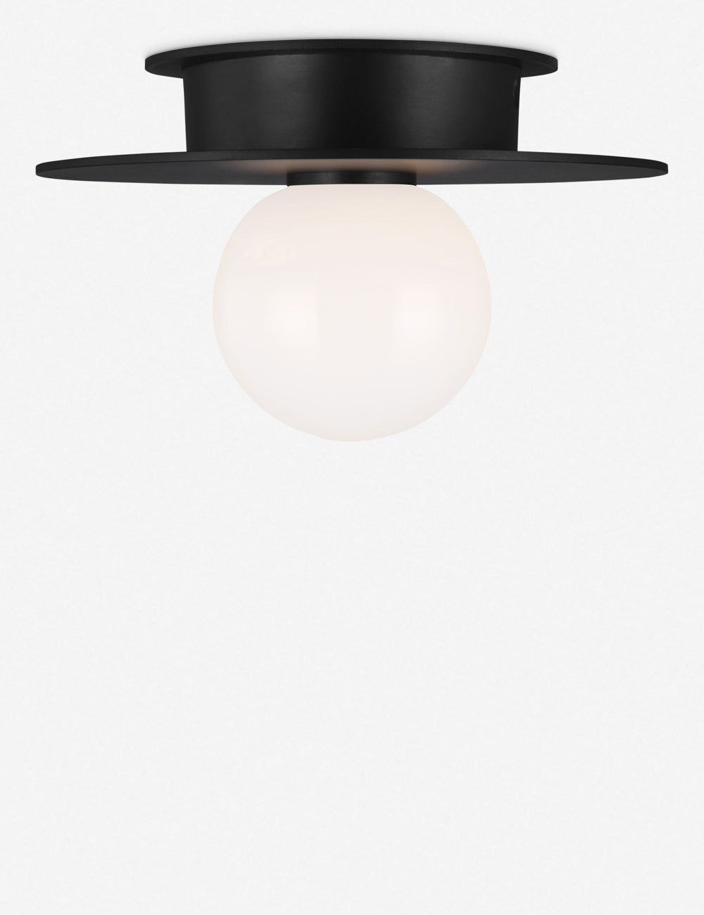 Modern Midnight Black Glass Globe LED Flush Mount Light
