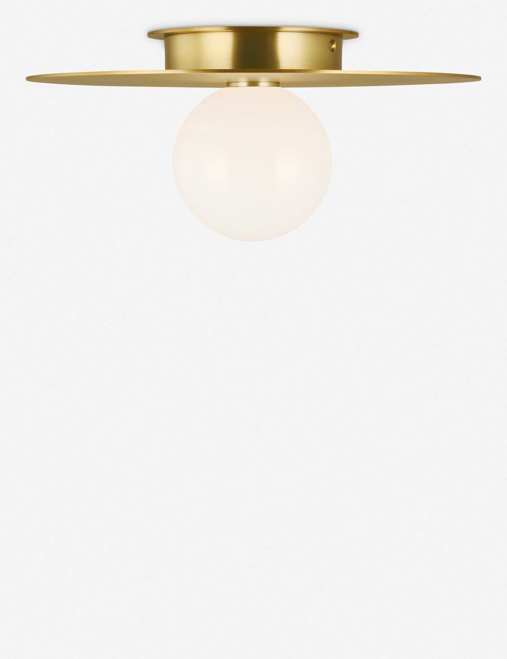 Burnished Brass Milk Glass Globe LED Flush Mount Light