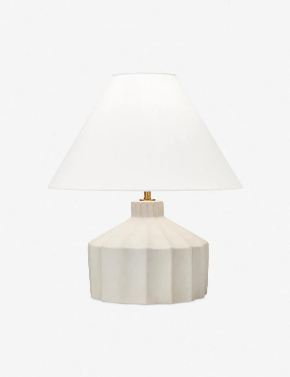 Small Matte Concrete Table Lamp with White Linen Shade