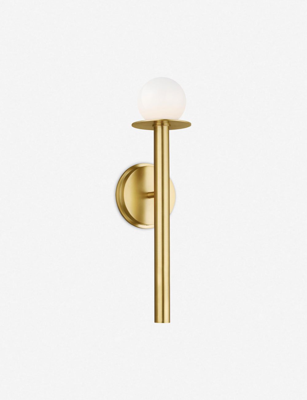 Burnished Brass Dimmable Wall Sconce with Milk White Globe