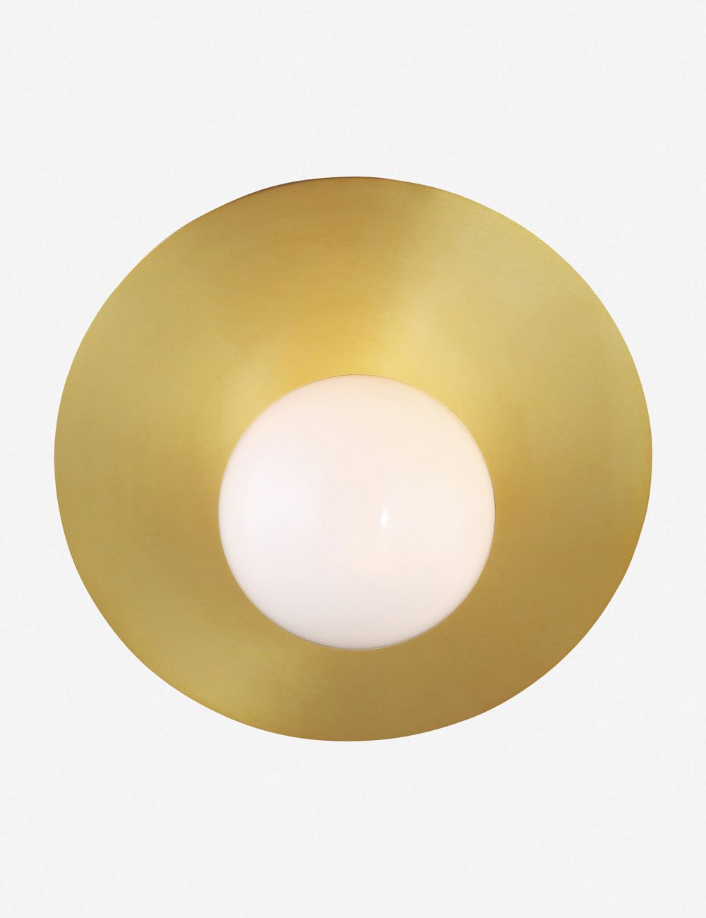 Burnished Brass Dimmable Sconce with Milk White Globe