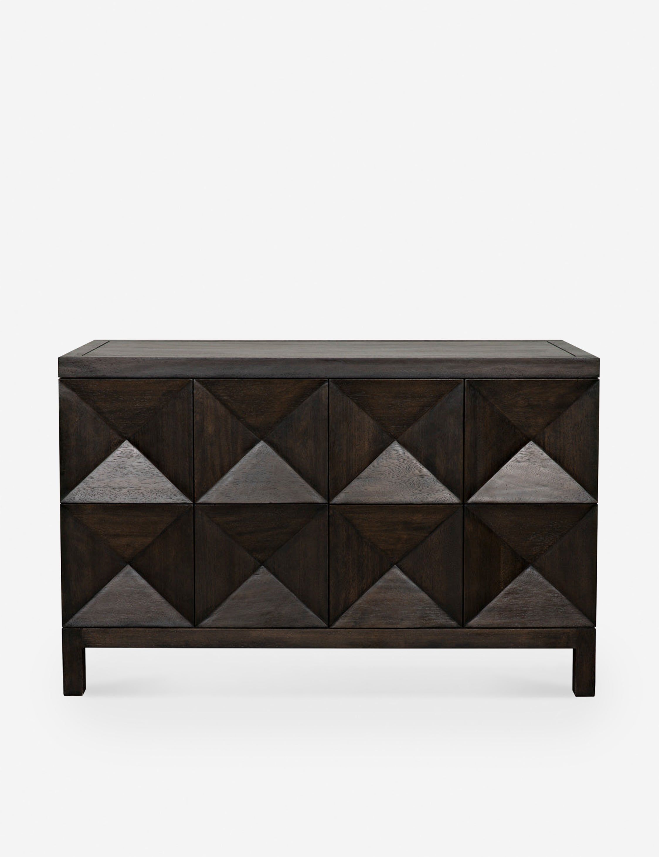 Aaran 52'' Ebony Walnut Concave Diamond Sideboard Cabinet