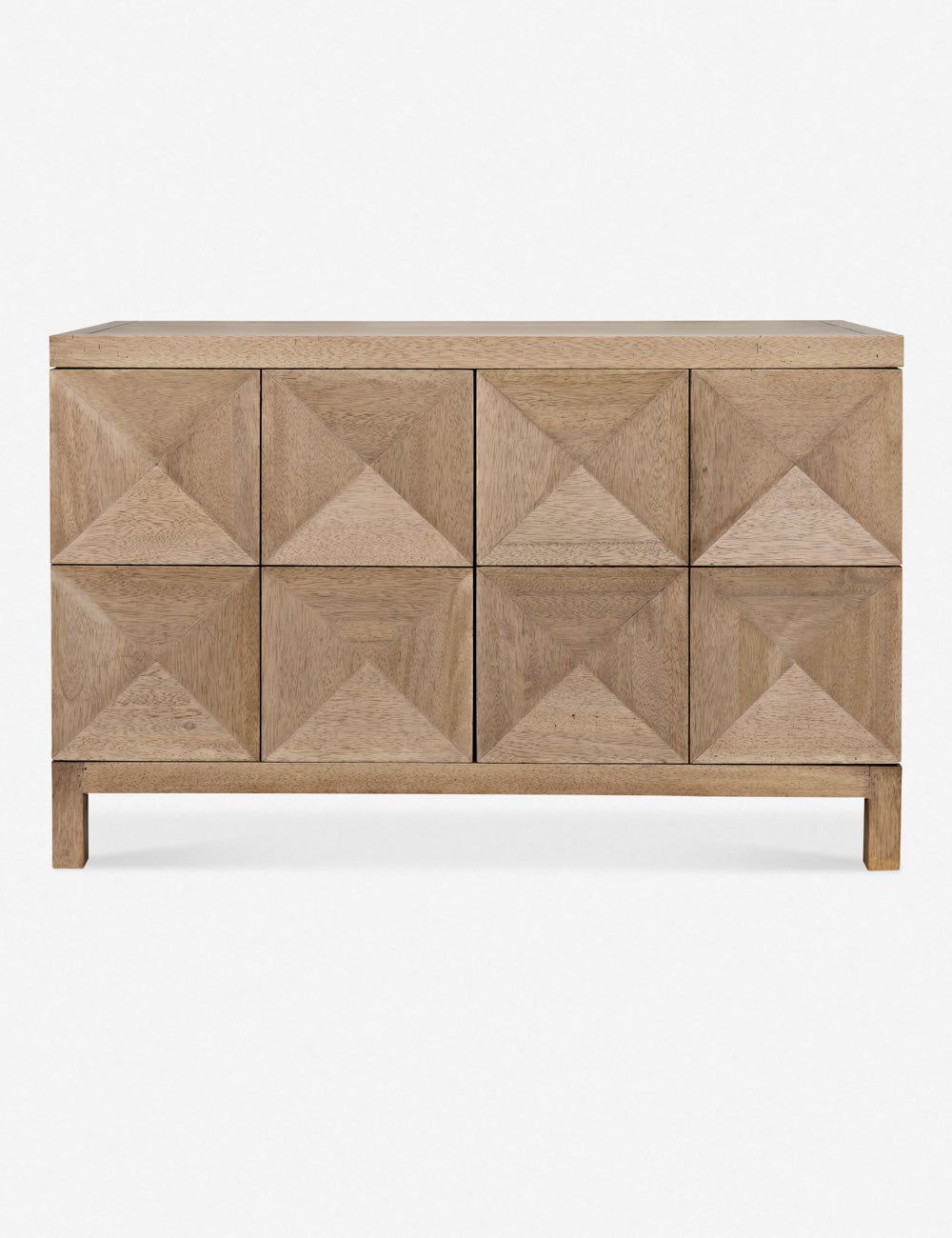 Quadrant 52'' Concave Diamond Pattern Solid Wood Sideboard in Washed Walnut