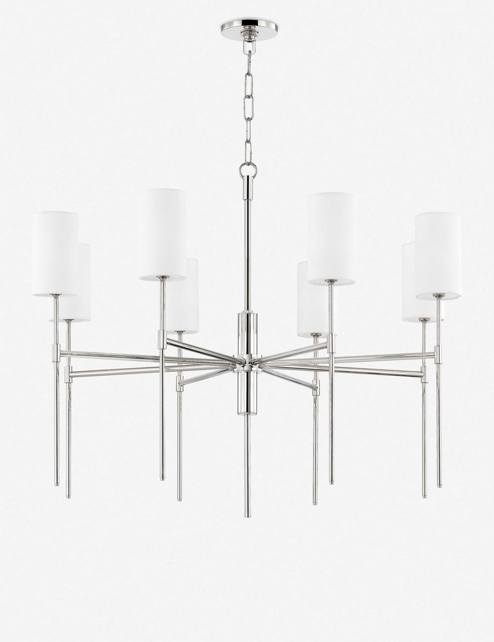 Transitional Olivia 8-Light Chandelier in Polished Nickel