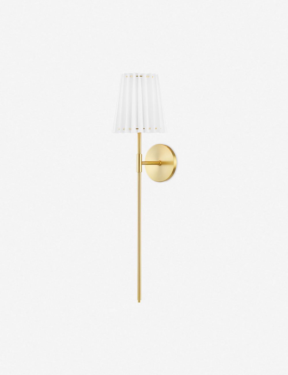 Demi Aged Brass Wall Sconce with Belgian Linen Shade