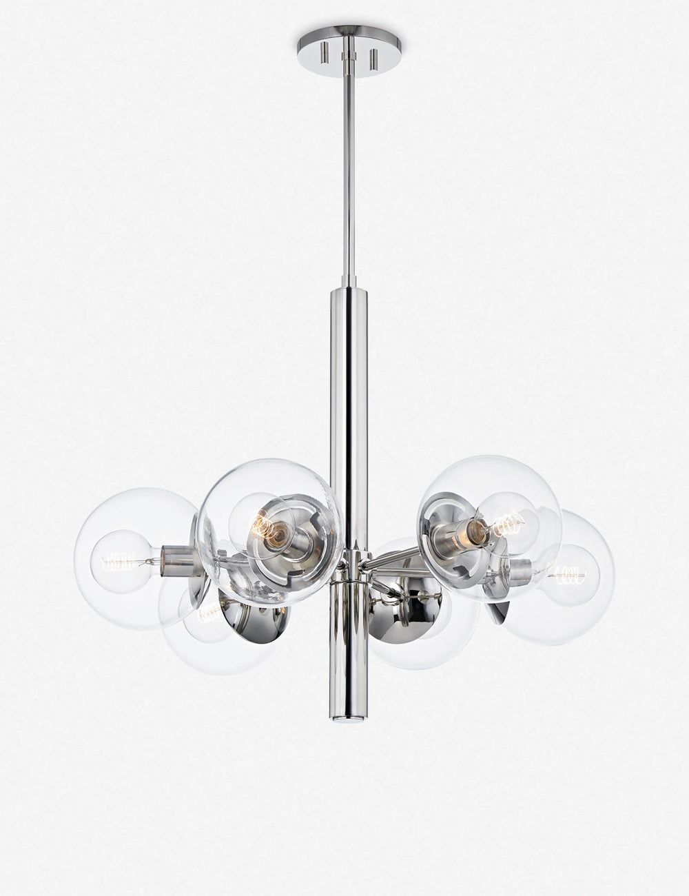 Meadow Contemporary 28'' Polished Nickel Globe Chandelier