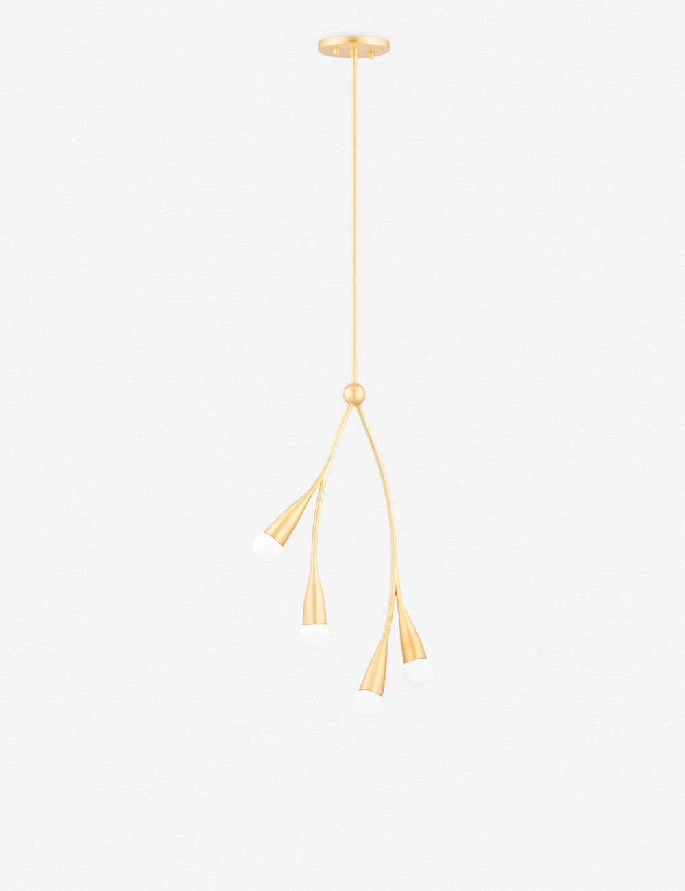 Gold Leaf Brass 14" Pendant Light with Glass Globes
