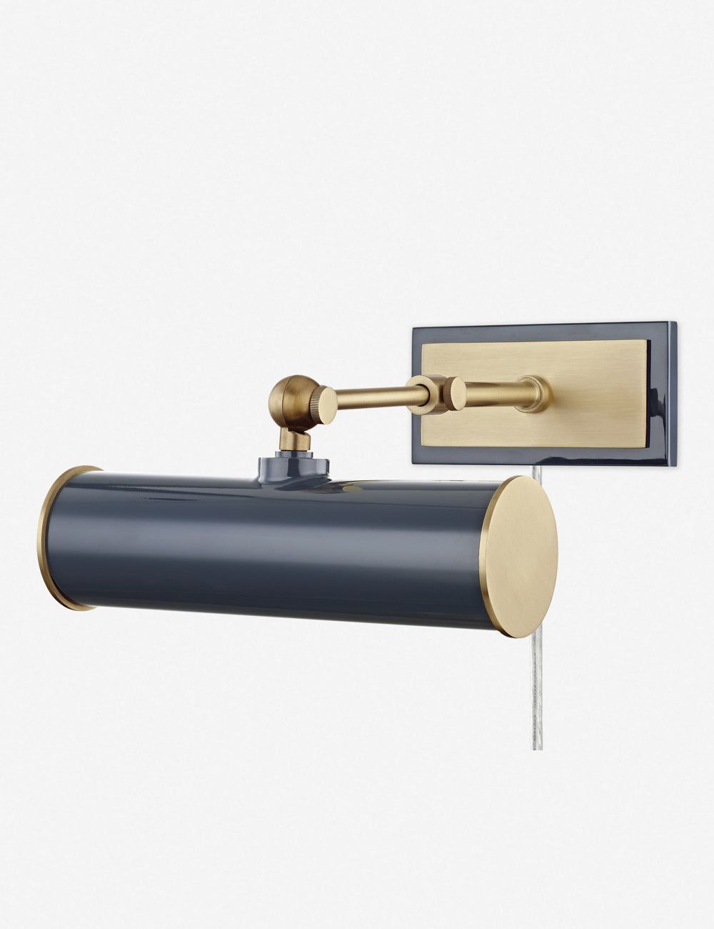 Acosta Aged Brass & Navy Dimmable Wall Picture Light with Plug