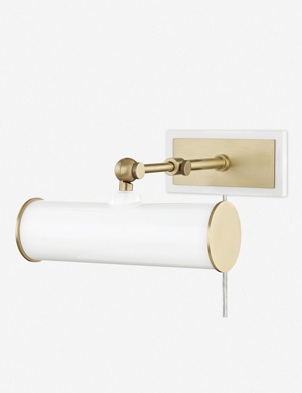 Aged Brass & Soft Off-White Dimmable Wall Picture Light with Adjustable Angle