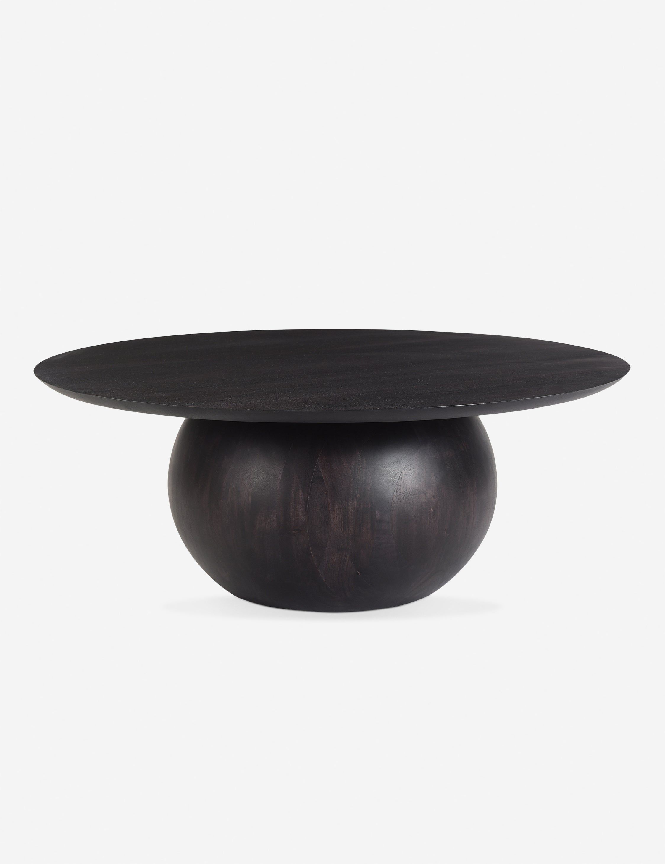 Bradbury 35" Round Black Acacia Wood Coffee Table