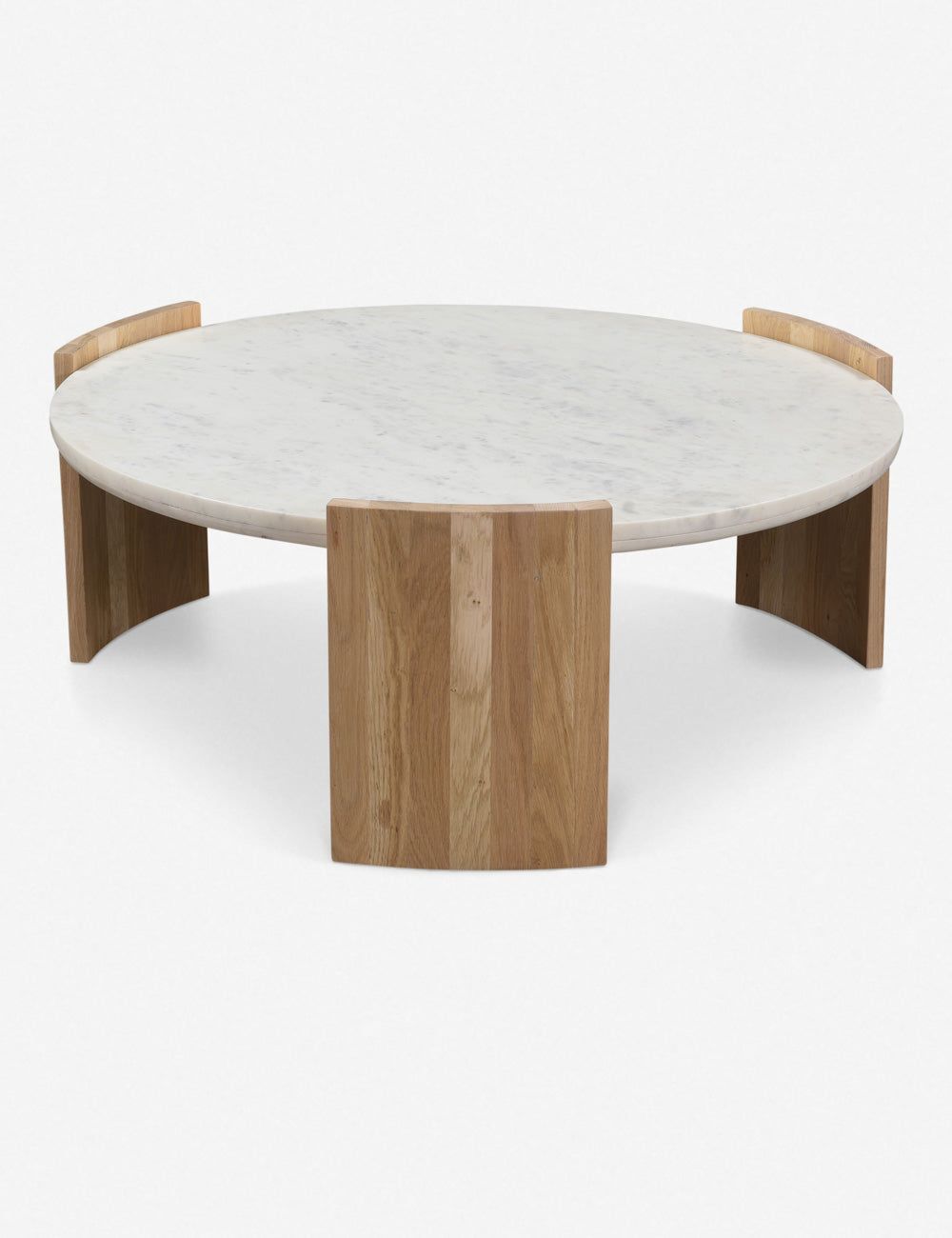 Whilem French Deco White Marble Round Coffee Table