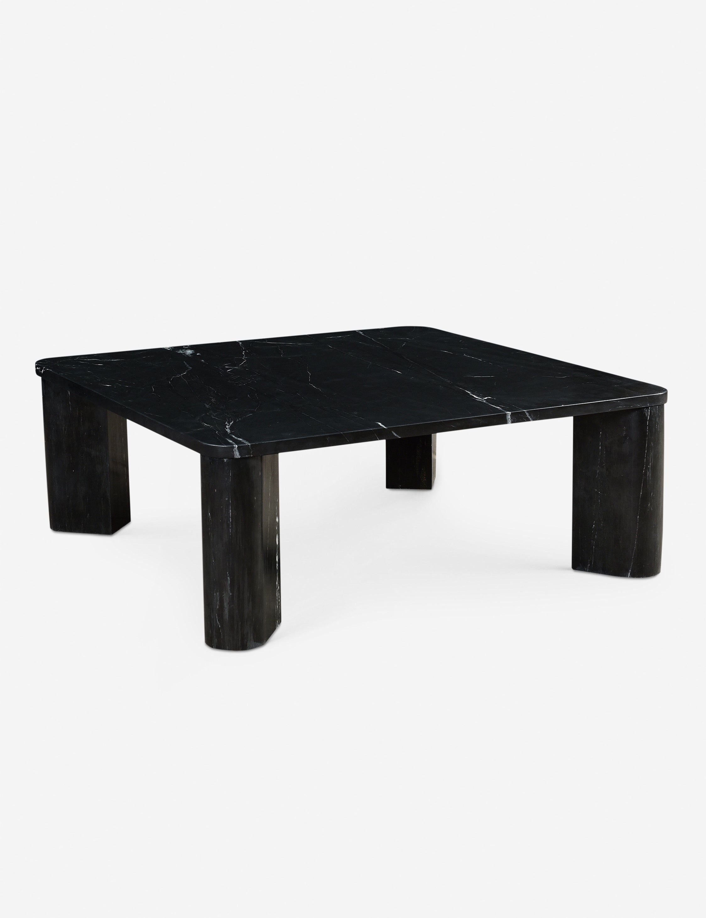 Noir Black Marble Square Cocktail Table with Metal Legs
