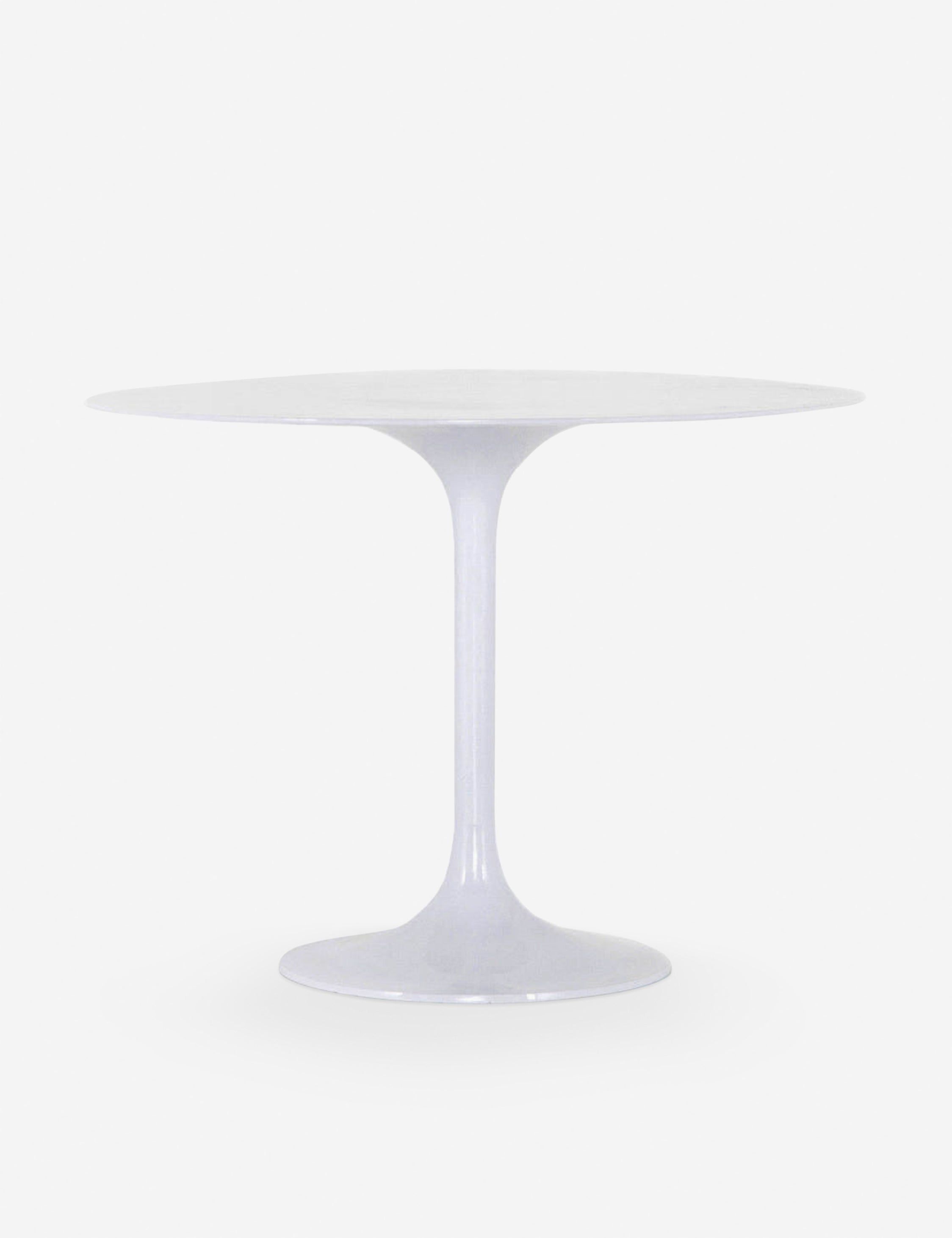 White Powder Coated Aluminum Minimalist Outdoor Accent Table