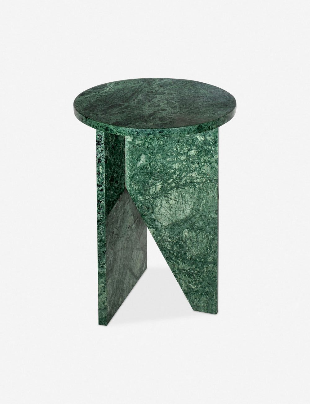 Green Marble Round Contemporary Side Table