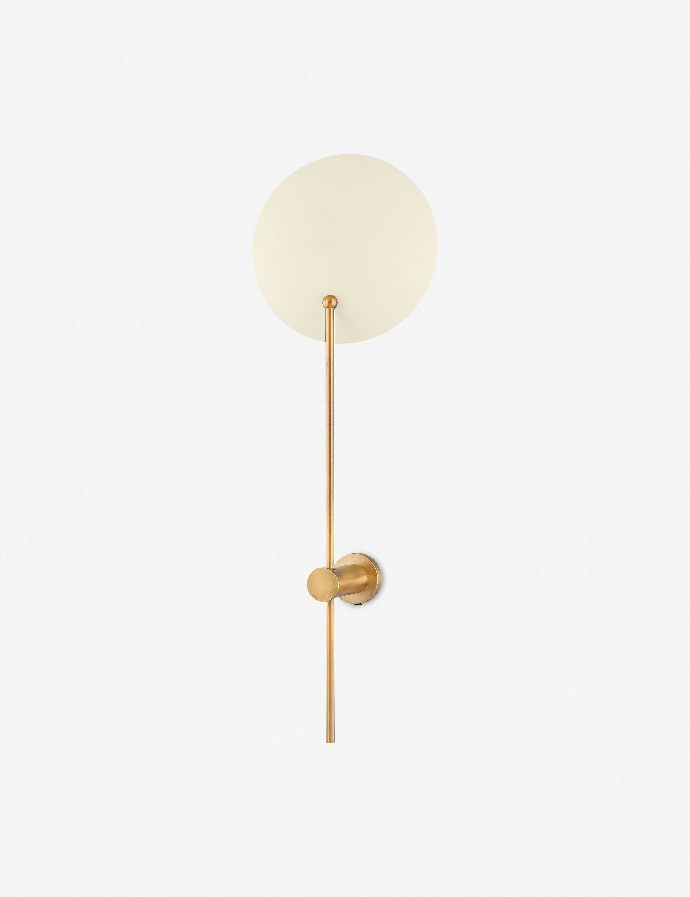 Patina Brass and Soft Sand Dimmable Plug-In Sconce