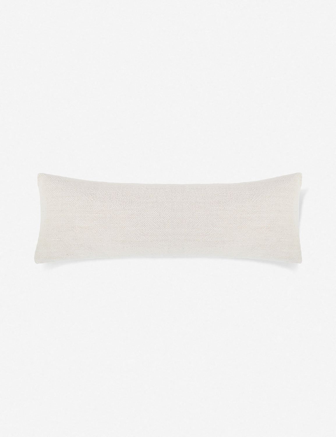 Cream Linen and Cotton Rectangular Lumbar Pillow 14" x 40"